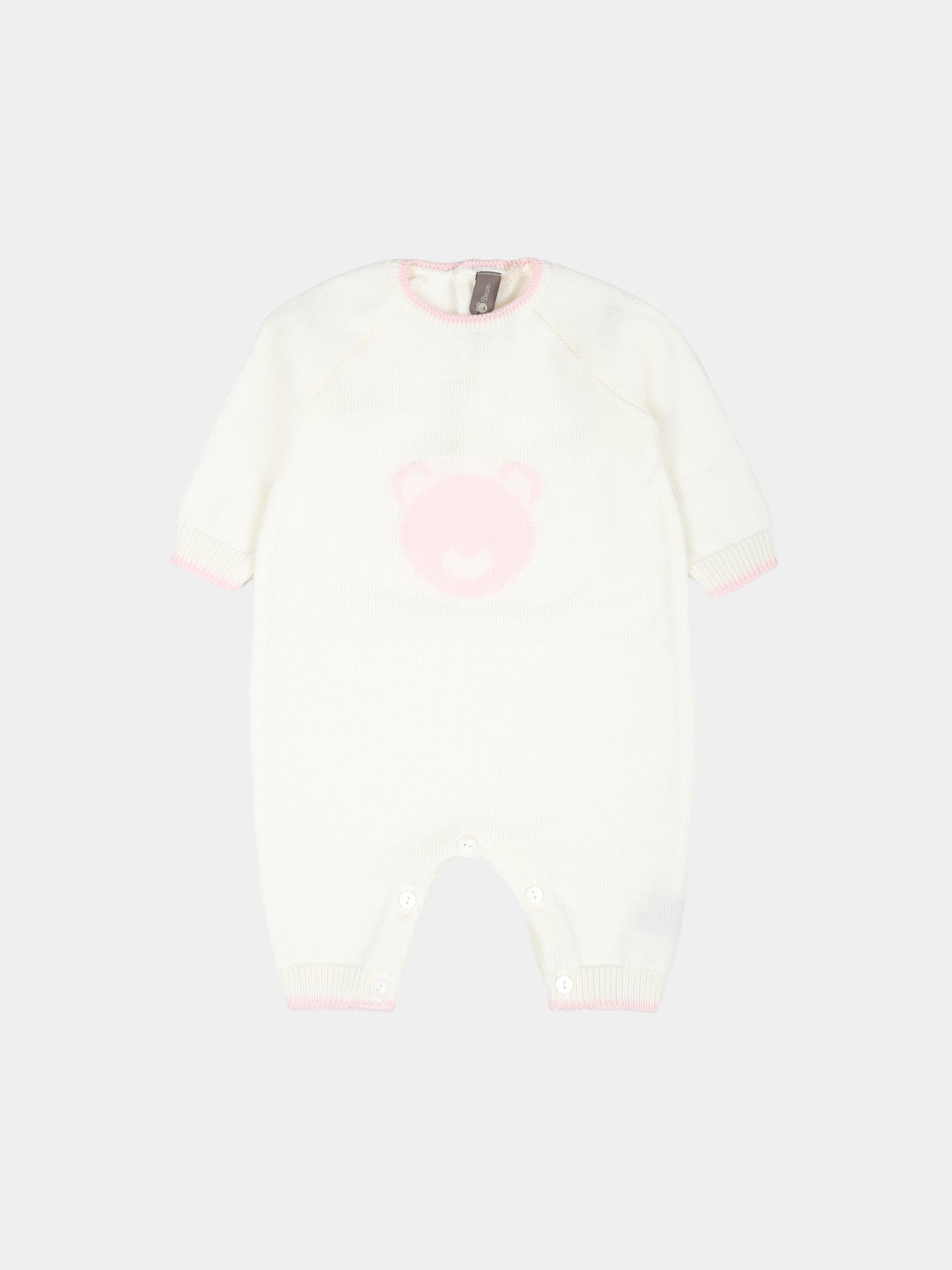 Tutina bianca per neonata con orso,Little Bear,9111 LATTE/CIPRIA