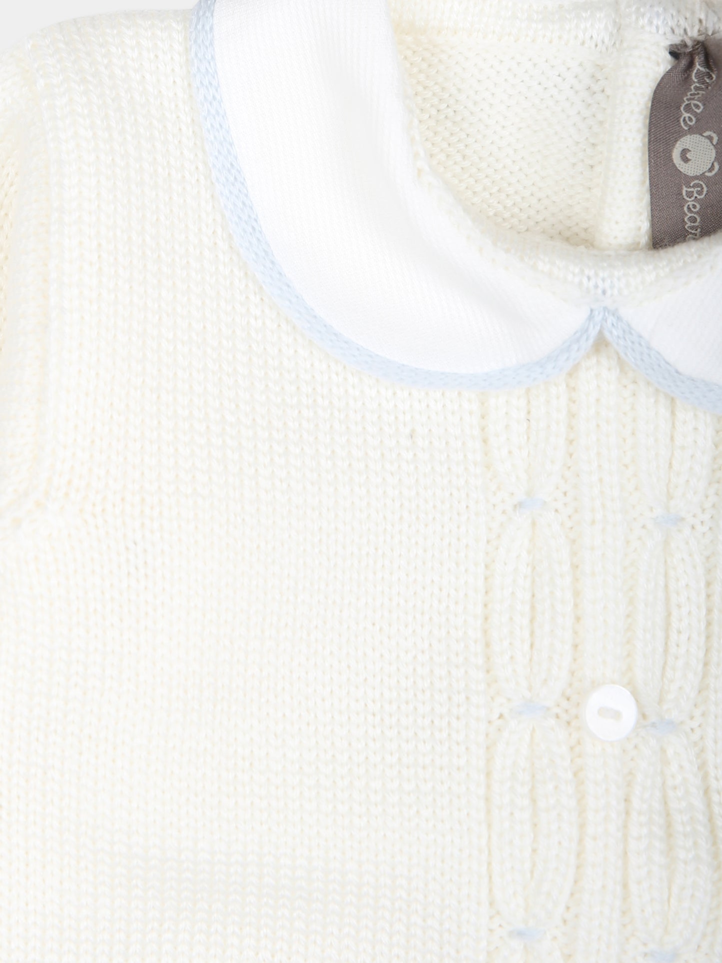 Maglione bianco per neonato,Little Bear,9012 LATTE/CIELO