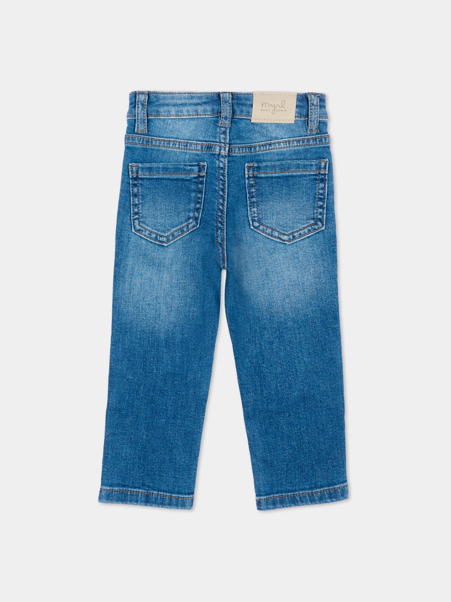 Jeans blu per neonato con logo