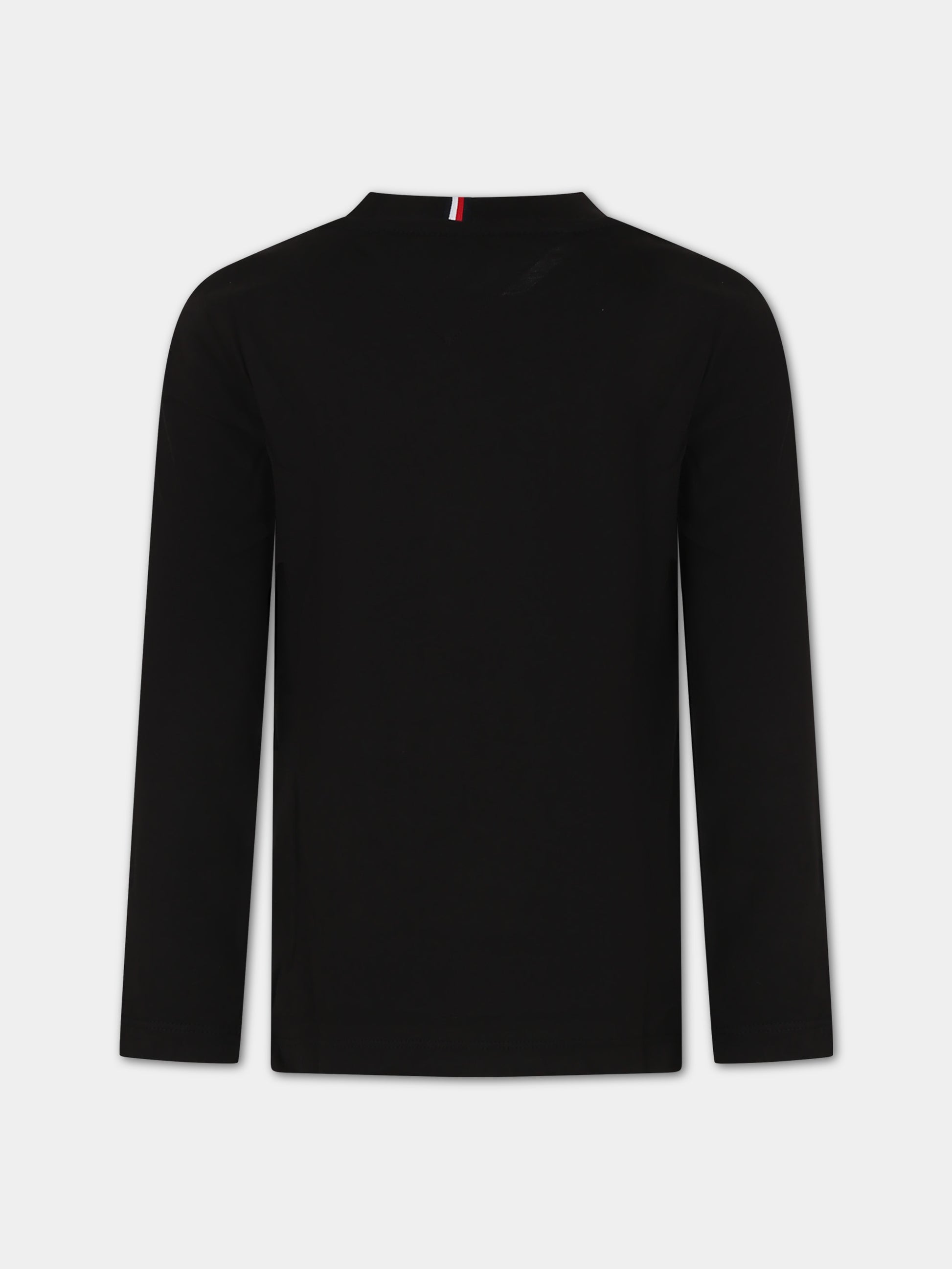 T-shirt nera per bambini con logo,Tommy Hilfiger Junior,23WMTHKS0KS00202T BDS