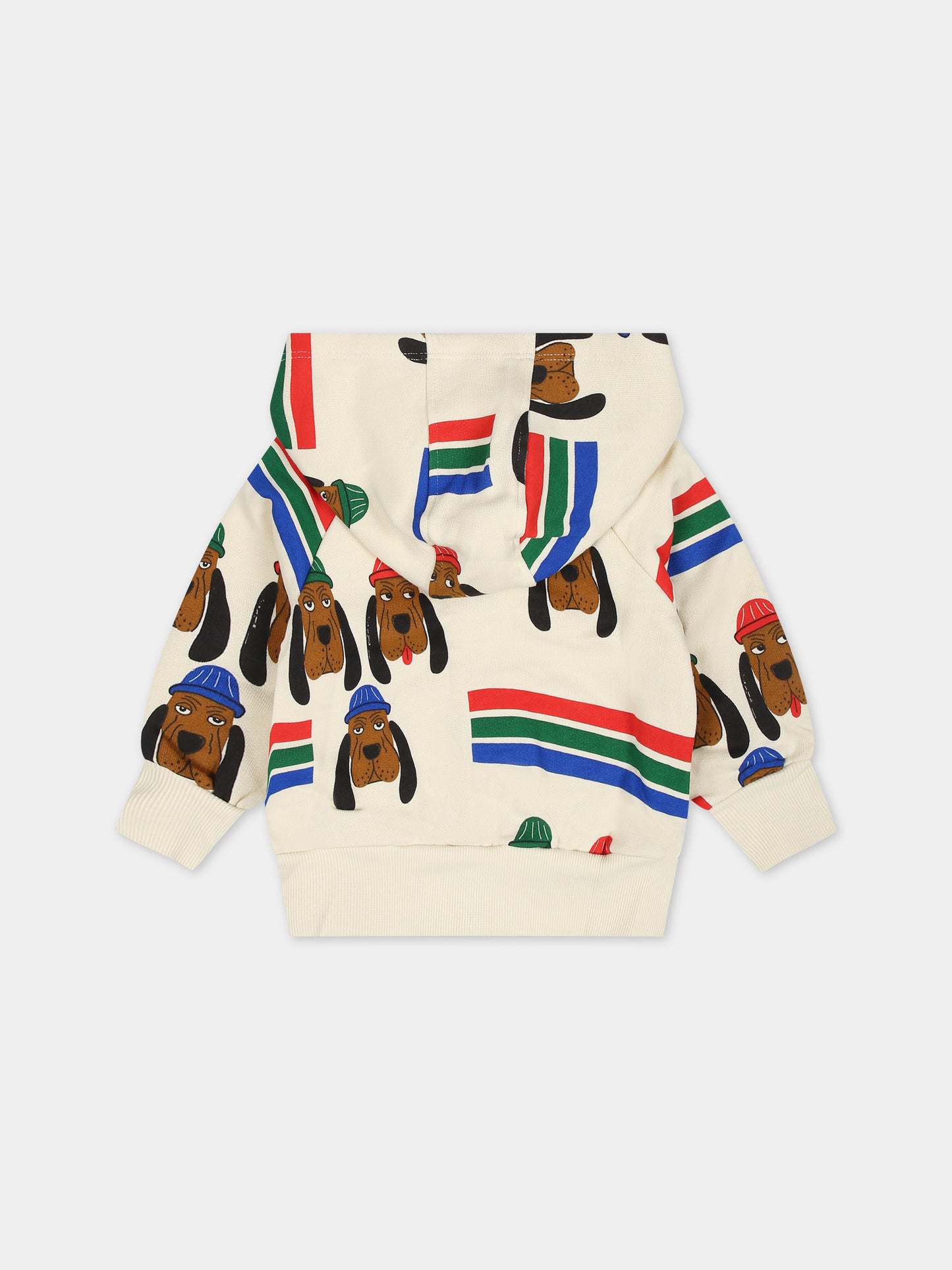 Felpa avorio per neonati con cani,Mini Rodini,2412011500