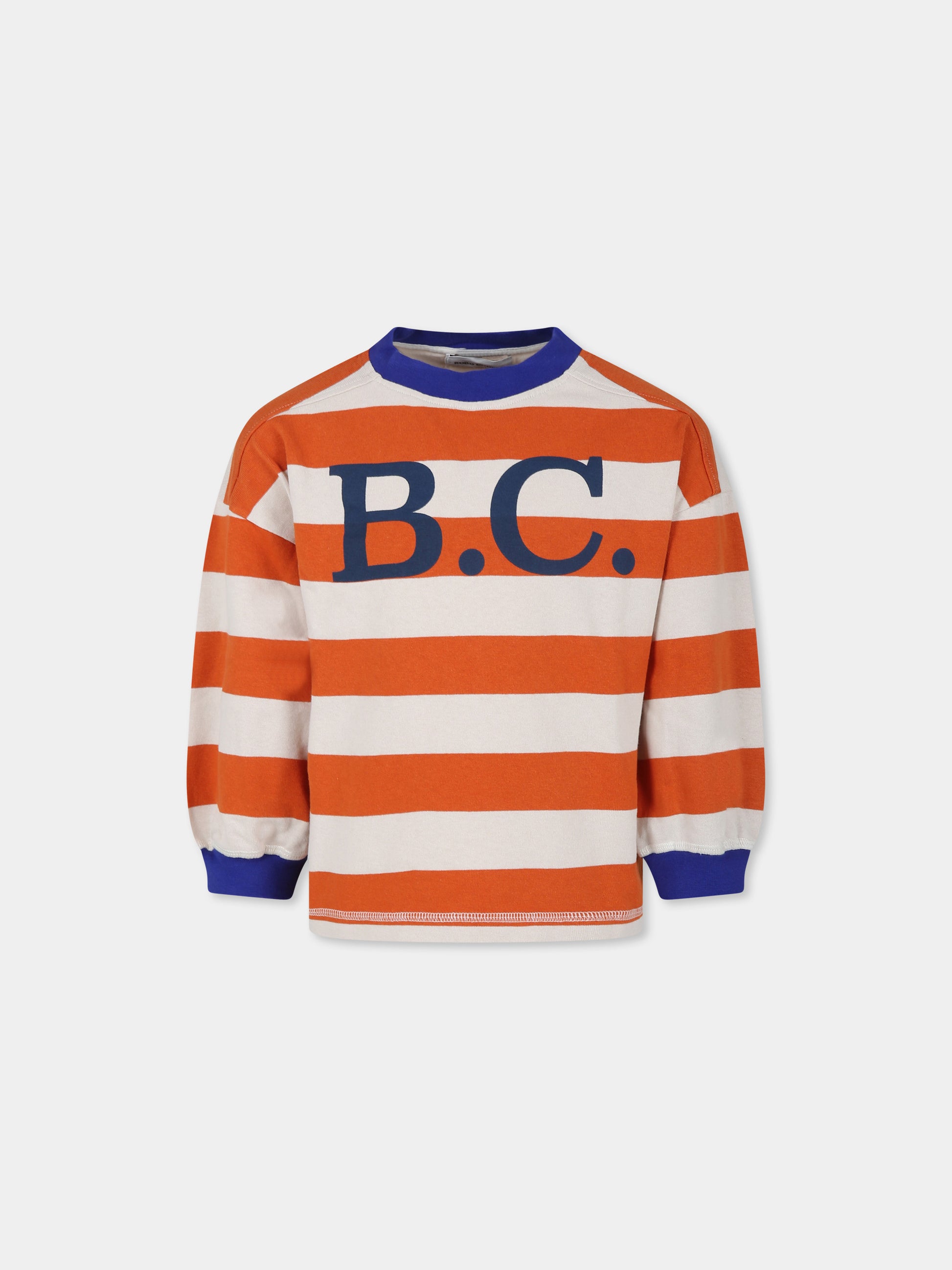 T-shirt arancione per bambini con logo,Bobo Choses,B224AC022