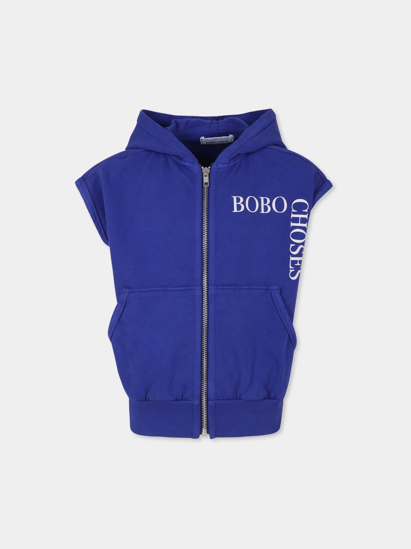 Felpa blu per bambini con logo,Bobo Choses,B224AC059