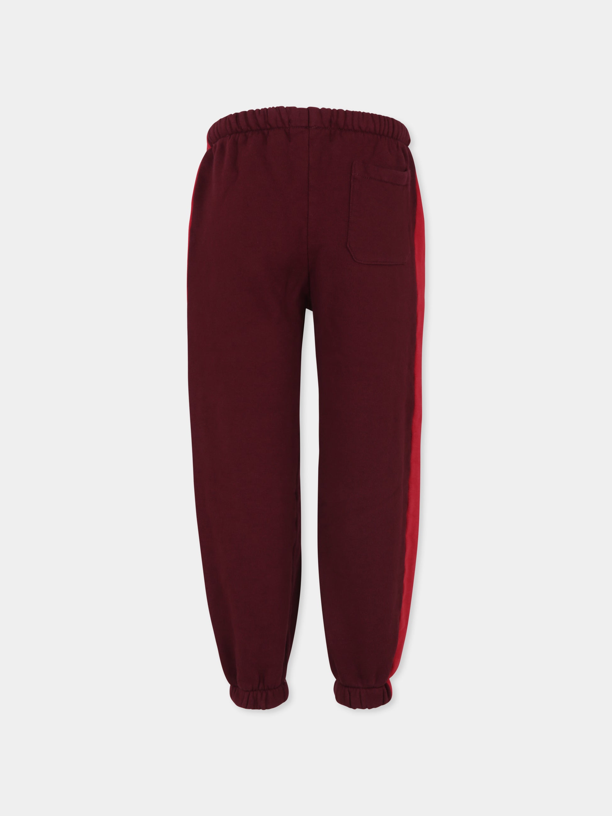 Pantaloni bordeaux per bambini con logo,Bobo Choses,B224AC081