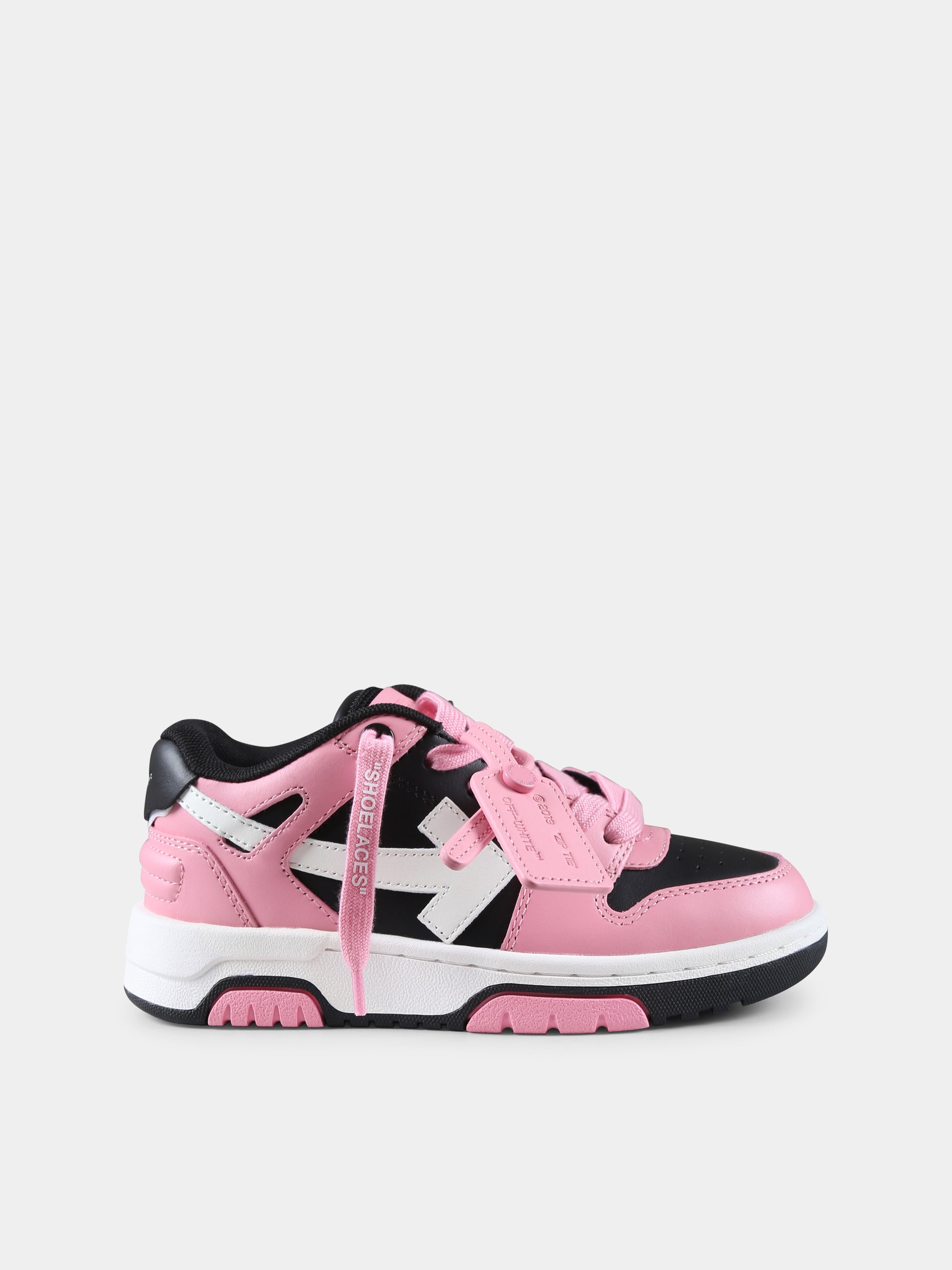 Sneakers Out of Office rosa per bambina con freccia,Off White,OGIA007F24LEA0011030