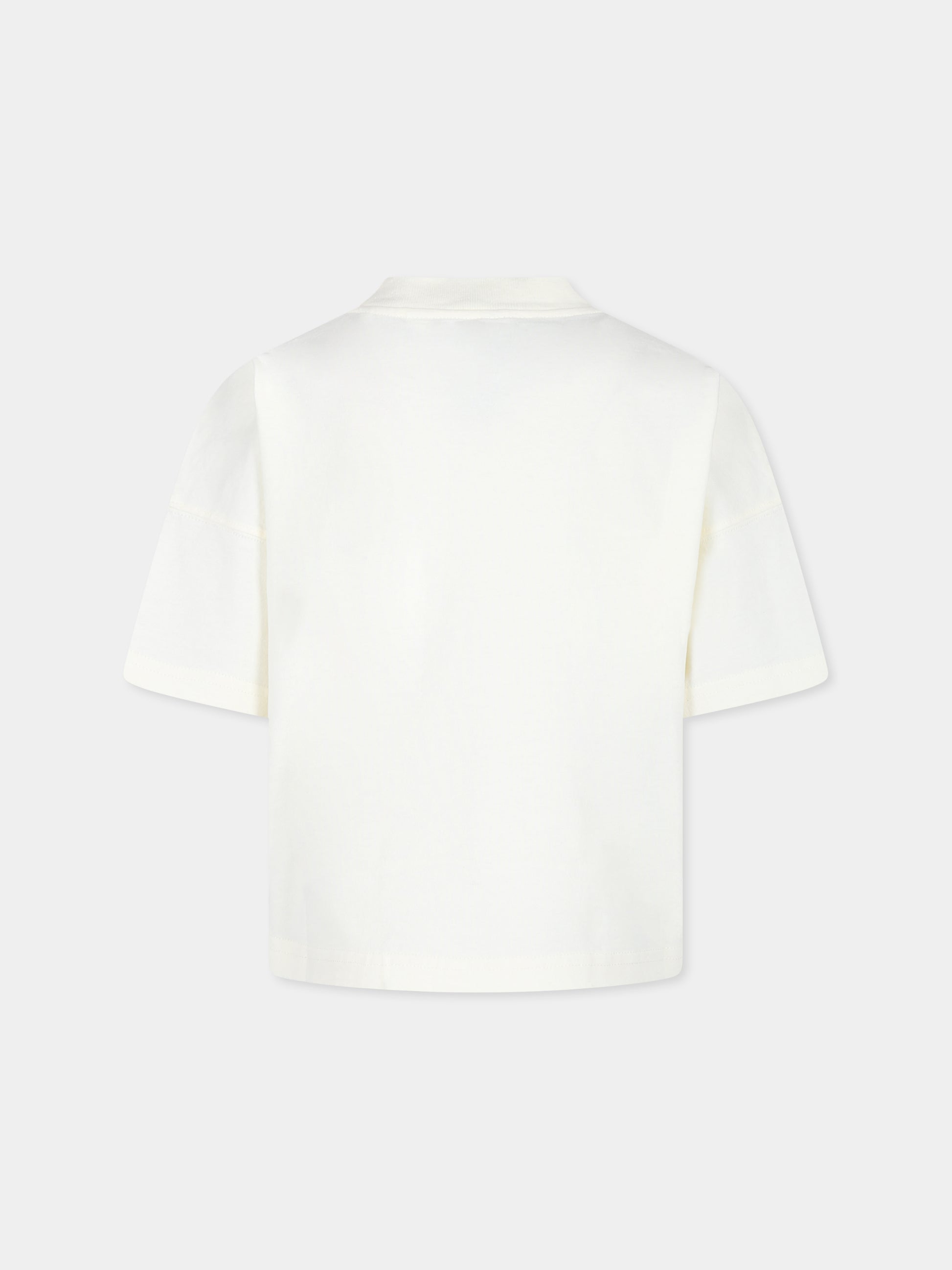 T-shirt bianca per bambina con logo,Palm Angels,PGAA001F24JER0010437