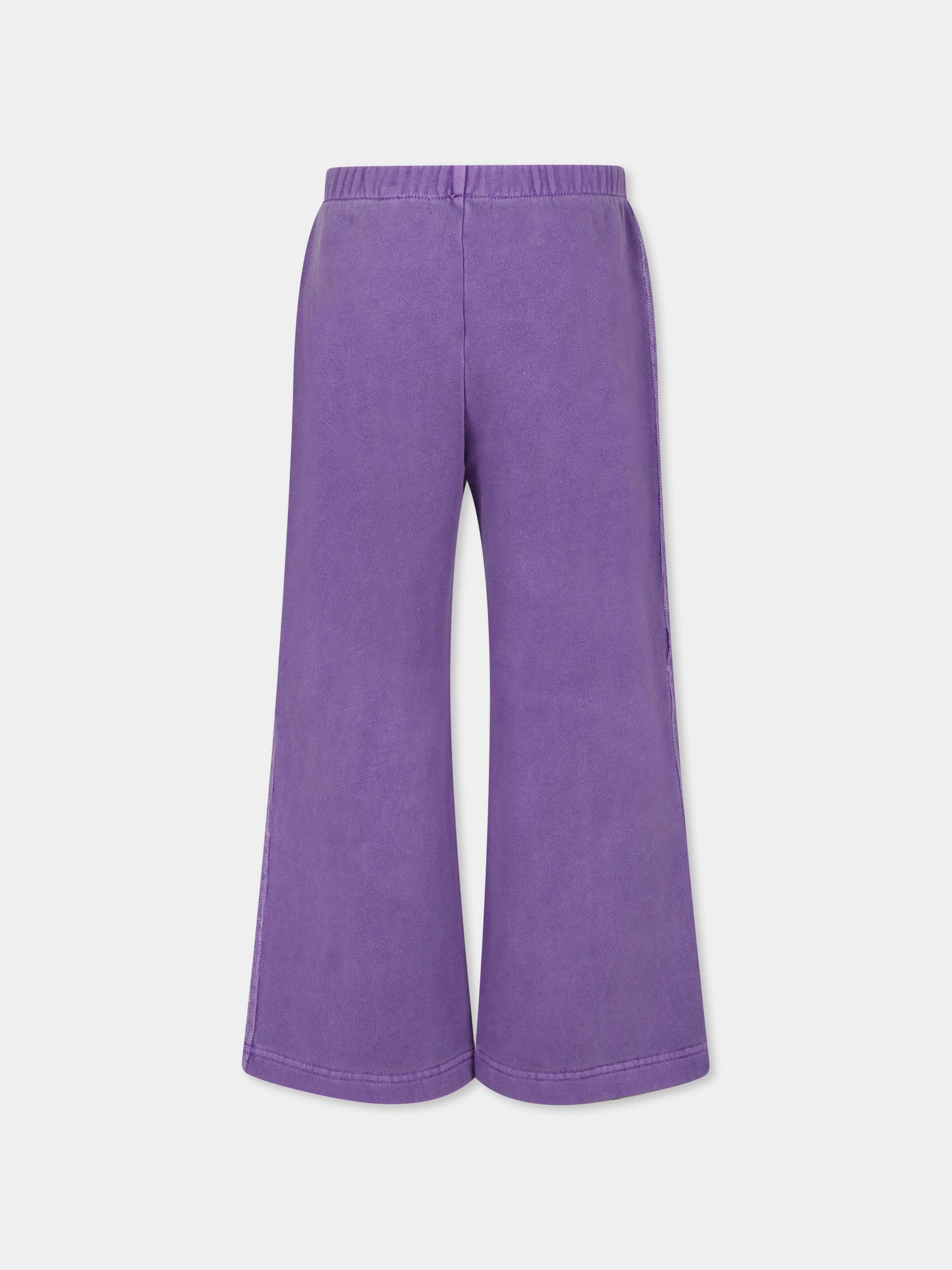 Pantaloni viola per bambina con logo,Palm Angels,PGCH010F24FLE0013737