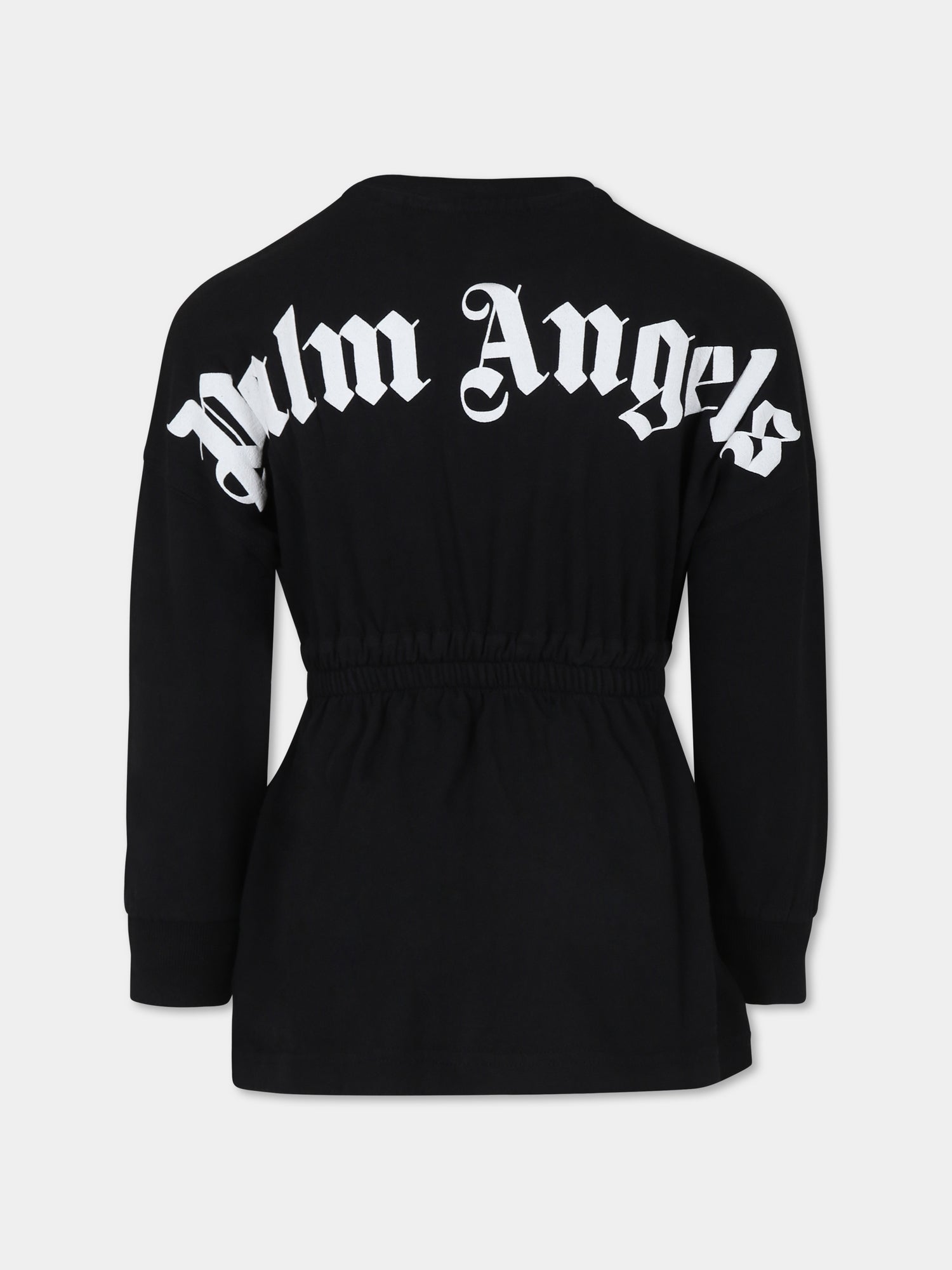 Vestito nero per bambina con logo,Palm Angels,PGDH005C99JER0011001