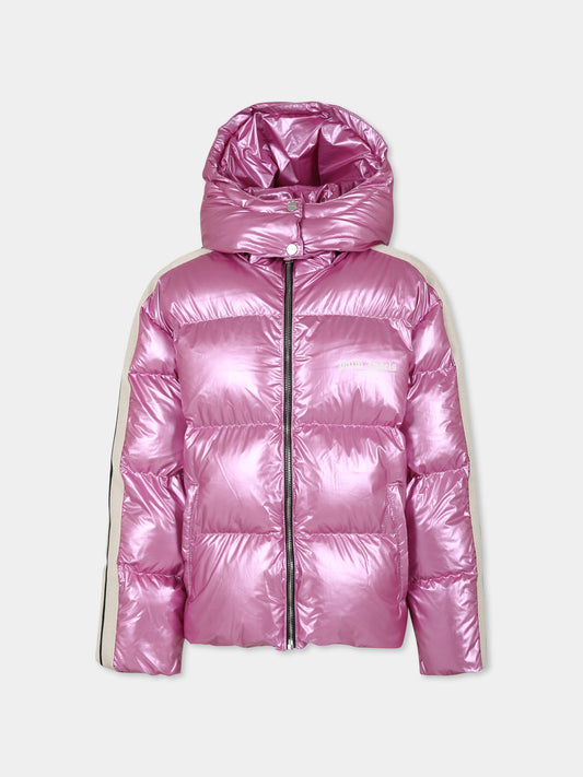 Piumino rosa per bambina con logo,Palm Angels,PGEJ002F24FAB0033003