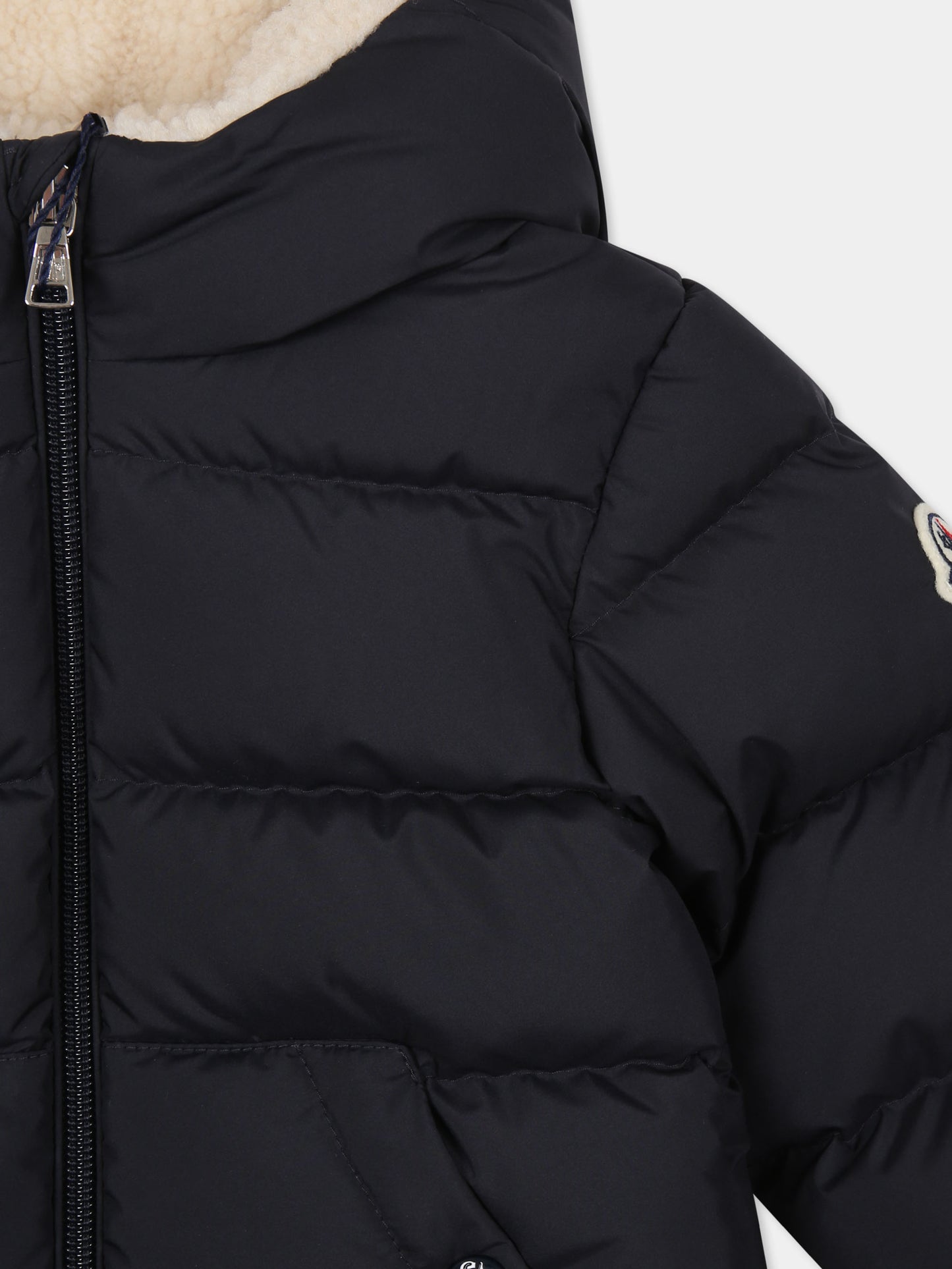 Piumino Amir blu per neonati con logo,Moncler Kids,J2951 1A00033 54A81 778