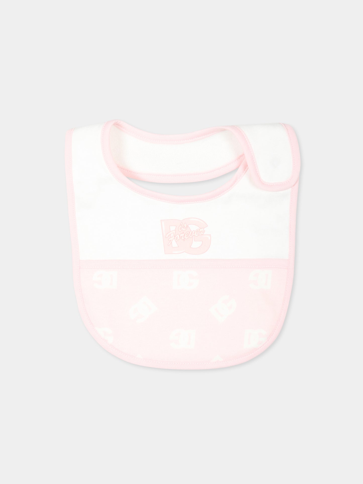 Set tutina rosa per neonata con logo DG,Dolce & Gabbana Kids,L2JO3D G7N2N S9000