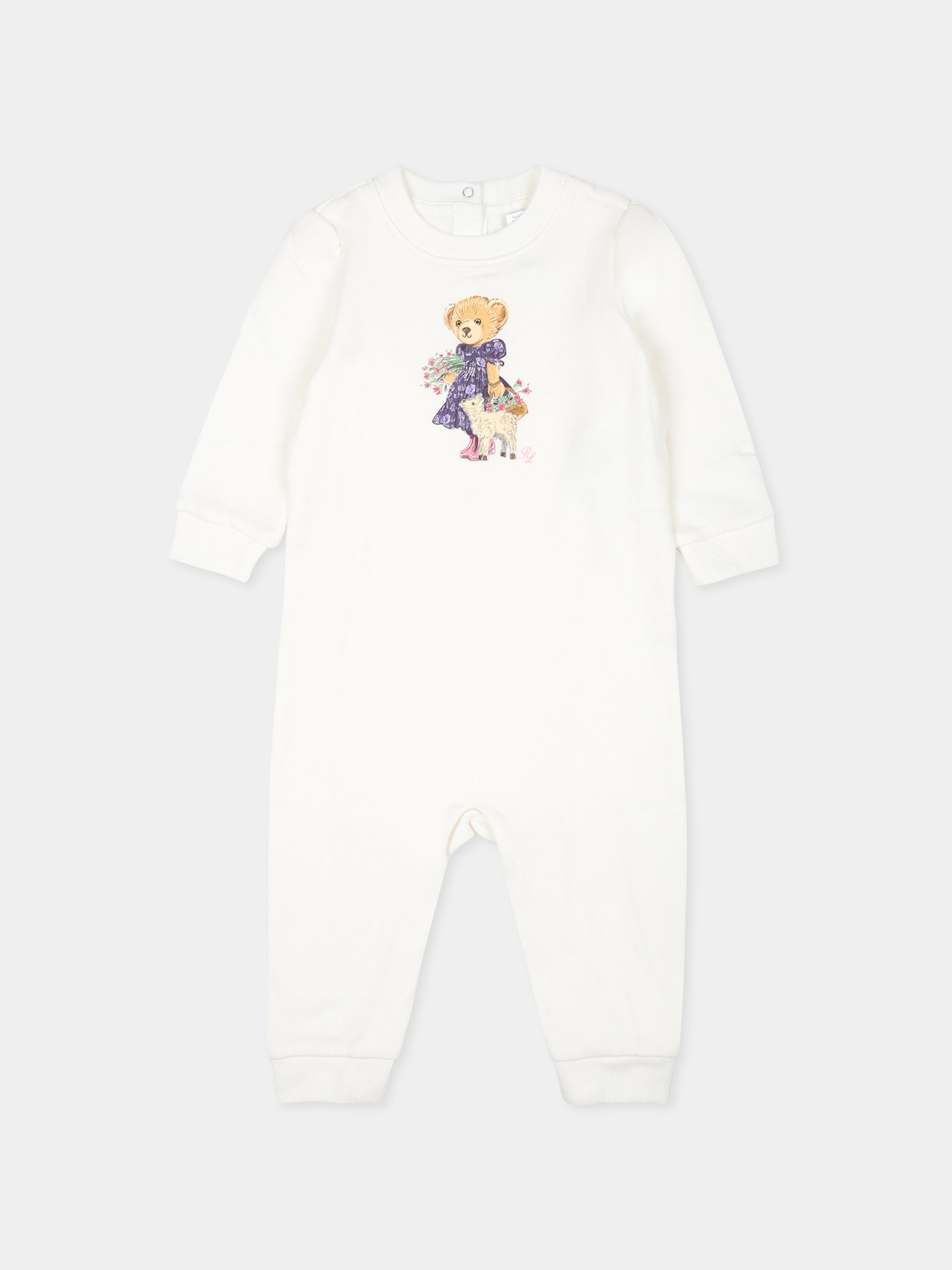 Tutina bianca per neonata con Polo Bear,Ralph Lauren Kids,955224001