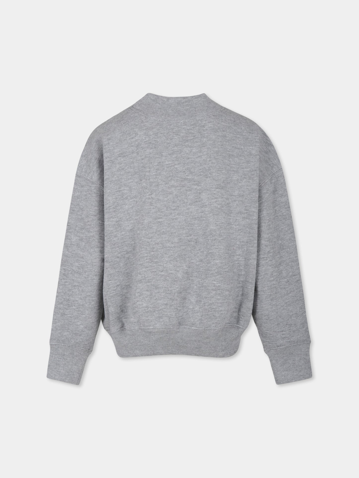 Felpa crop grigia per bambina con logo,Ralph Lauren Kids,950960002