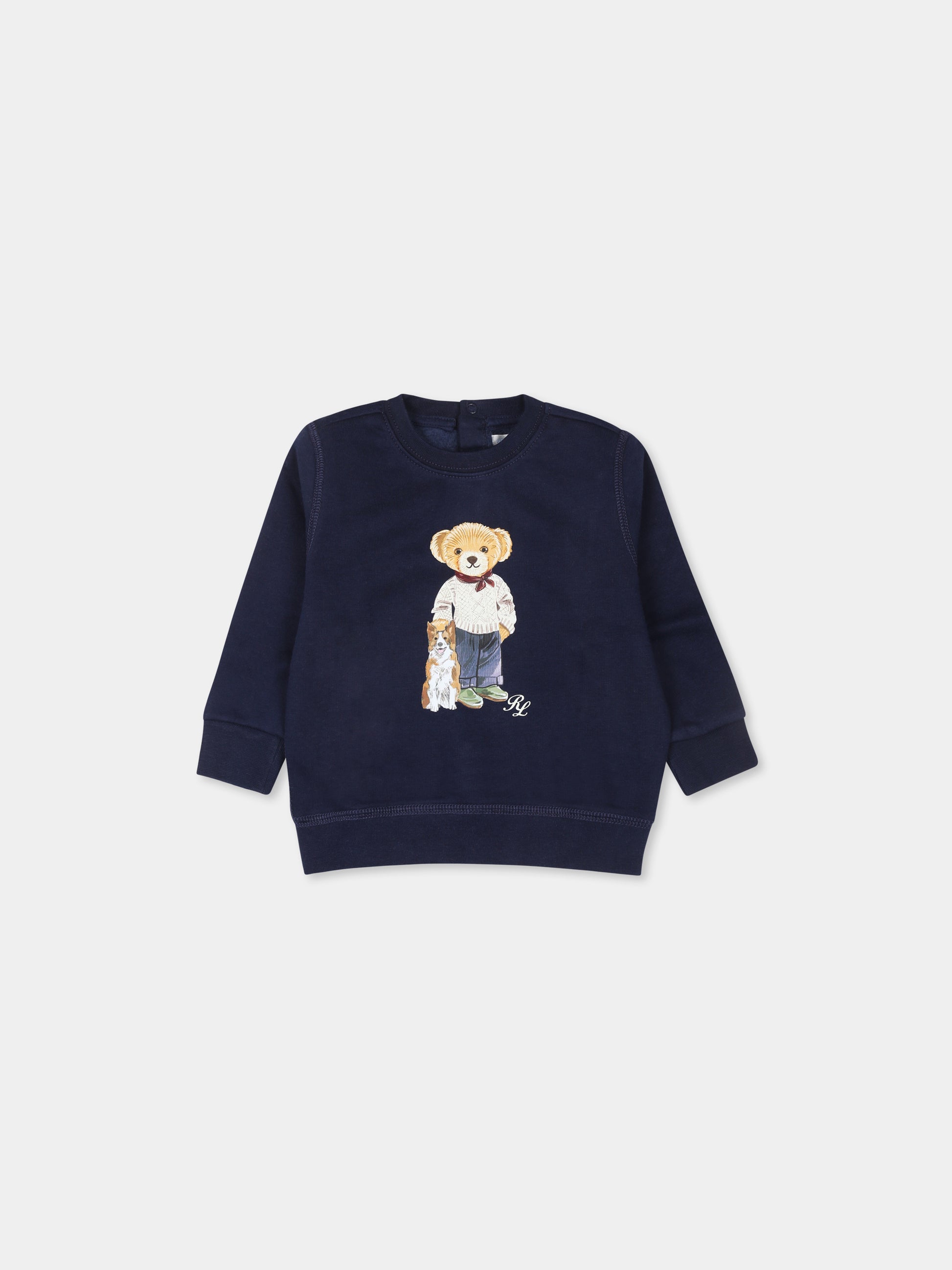 Felpa blu per neonato con Polo Bear,Ralph Lauren Kids,952888001