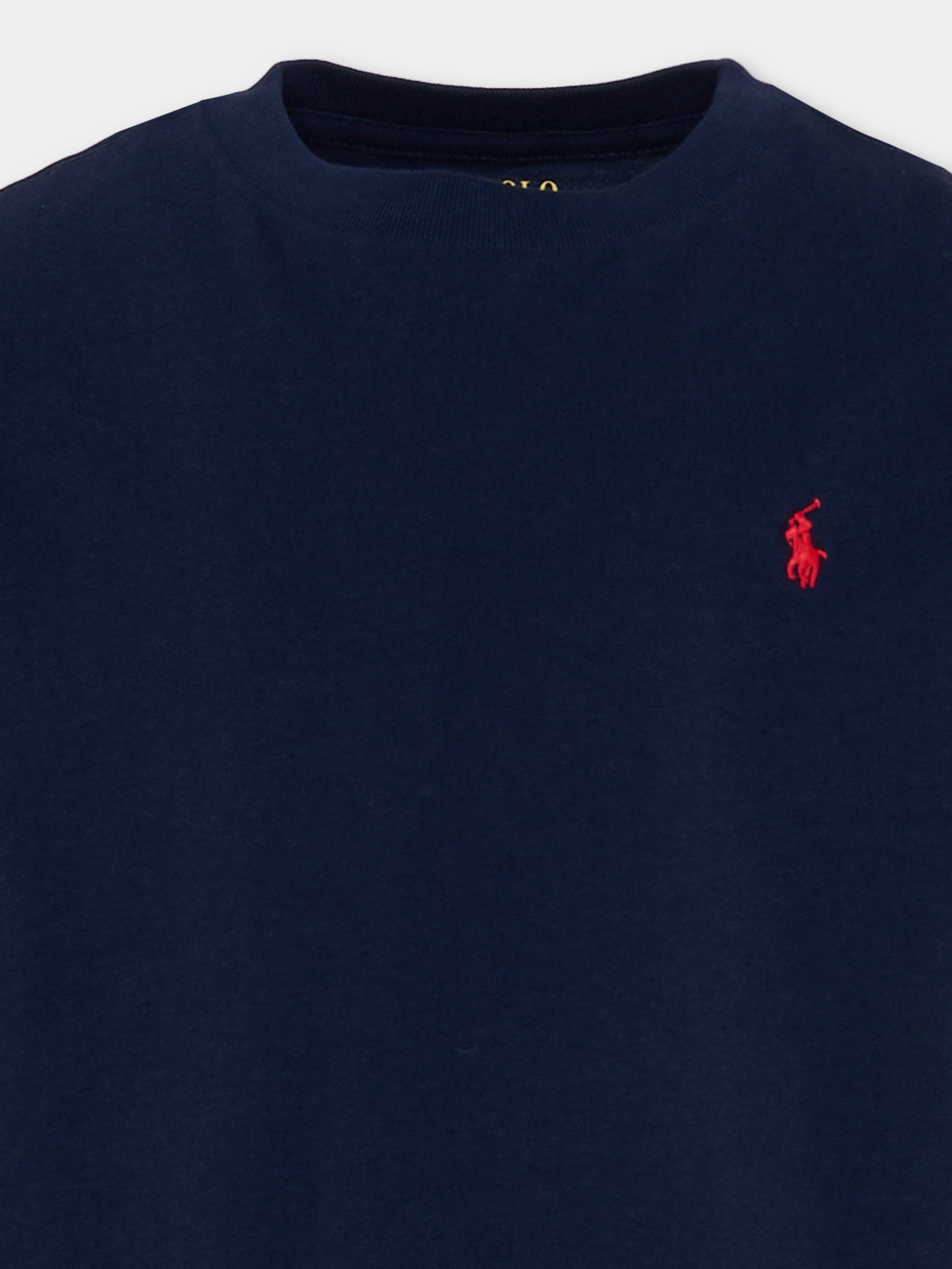 T-shirt blu per bambino con Pony,Ralph Lauren Kids,832904037