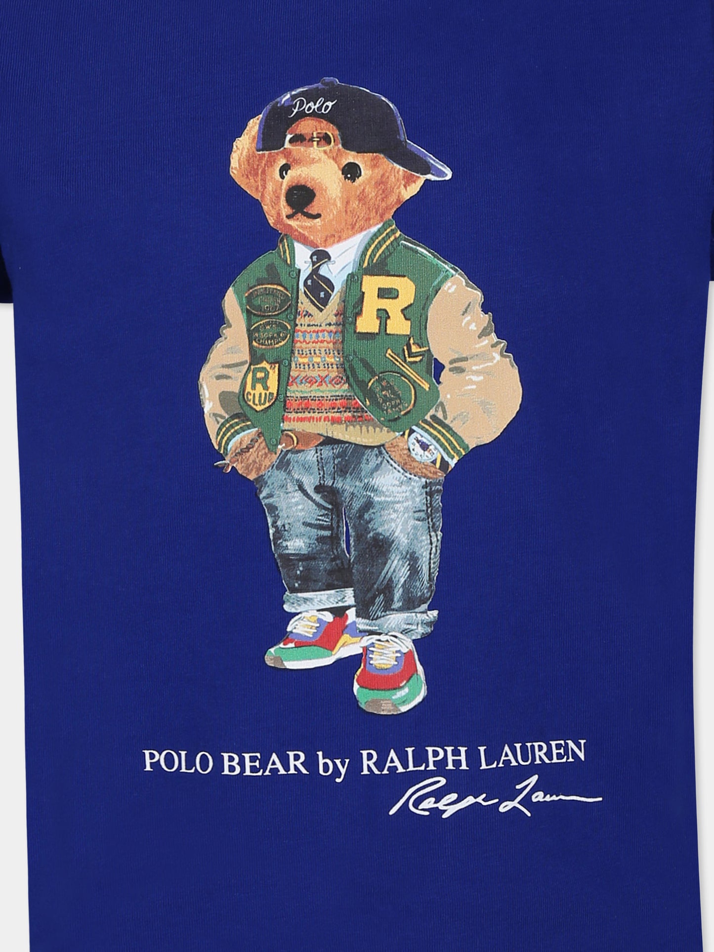 T-shirt blu navy per bambino con Polo Bear,Ralph Lauren Kids,853828040