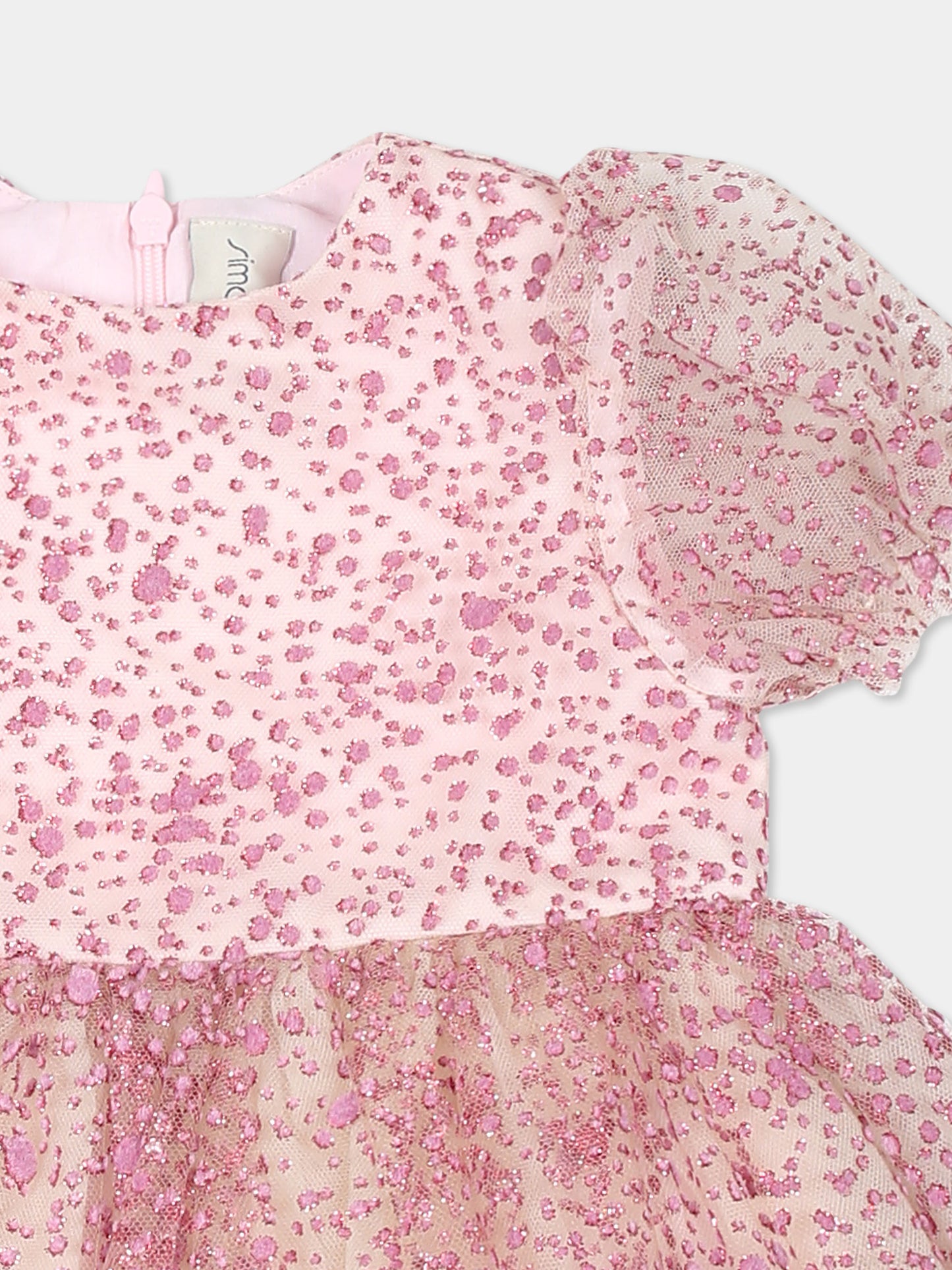 Vestito rosa per neonata con pois,Simonetta,SV1011 T0086 147RS