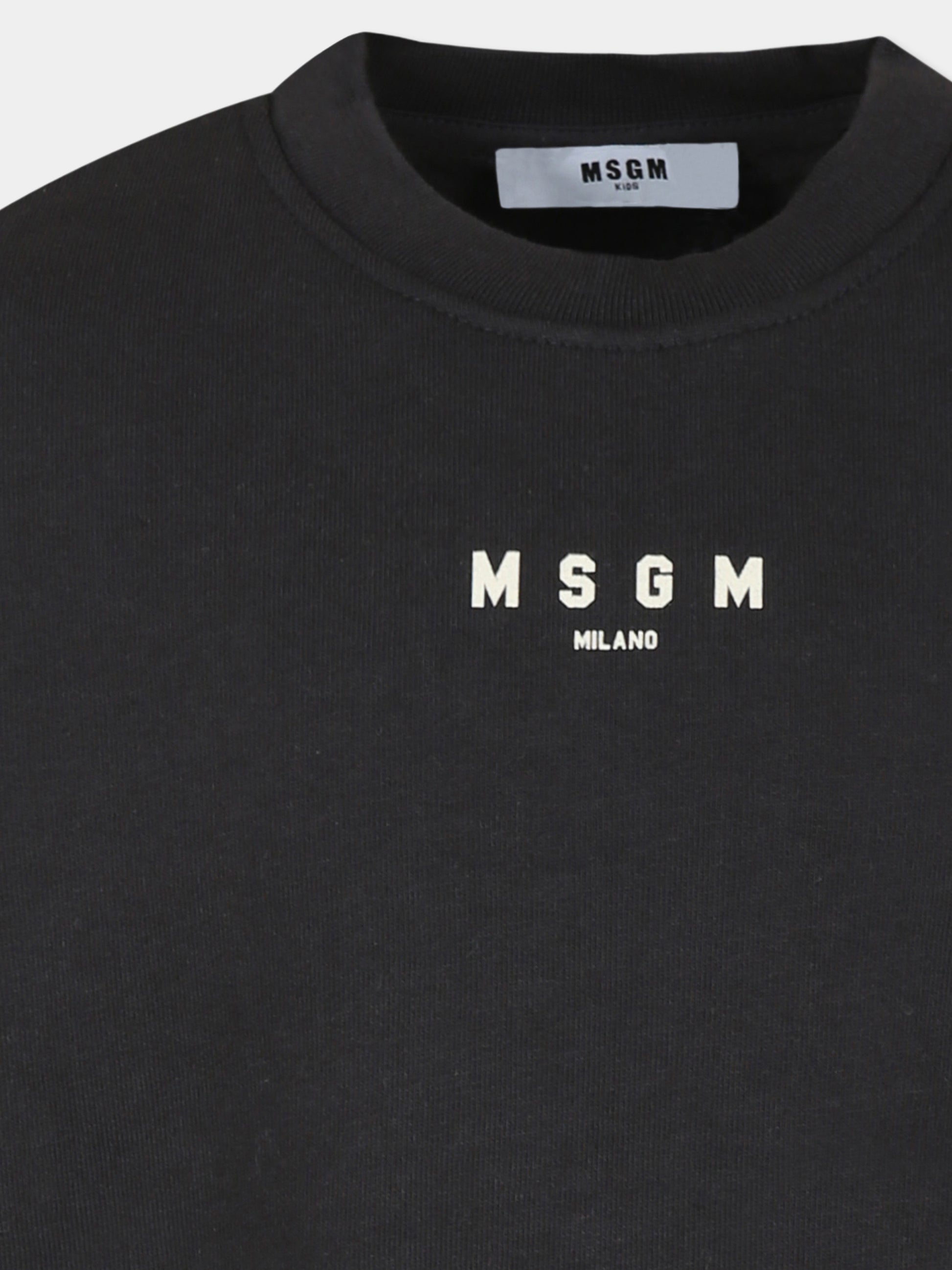 Felpa avorio per bambini con logo,Msgm Kids,F4MSJUSW174 103