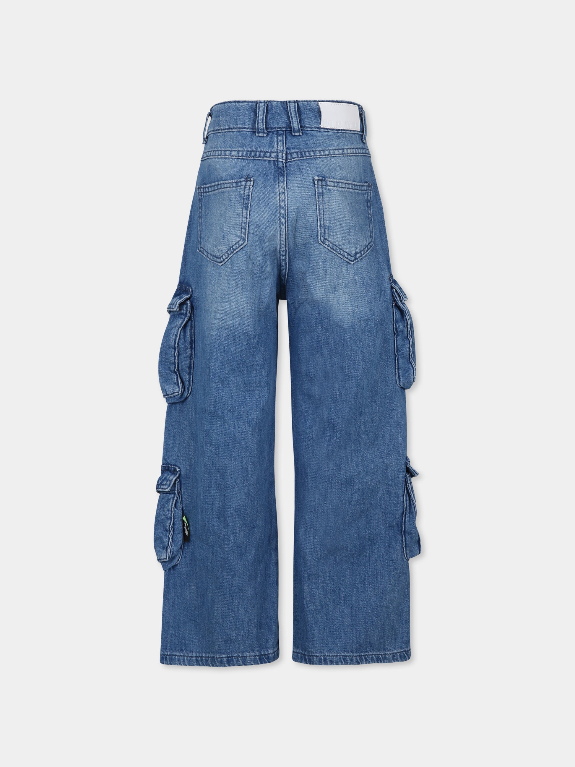 Jeans blu per bambino con logo,Msgm Kids,F4MSJBDP091 126