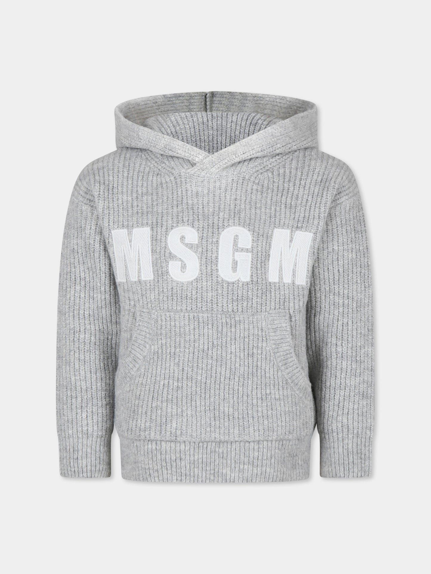 Maglione grigio per bambini con logo,Msgm Kids,F4MSJUJP076 107