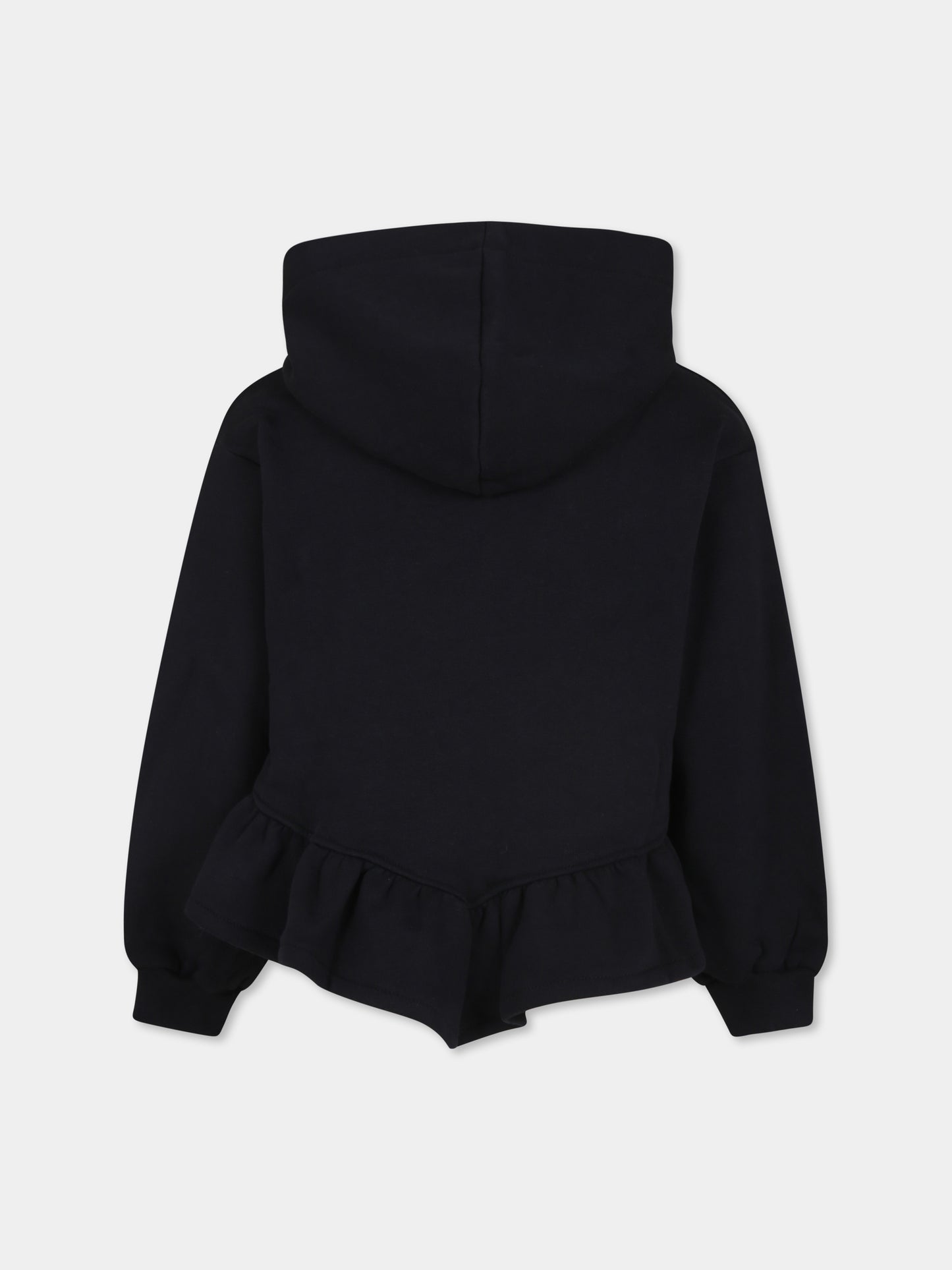 Felpa nero per bambina con cuore e logo,Msgm Kids,F4MSJGHS141 110