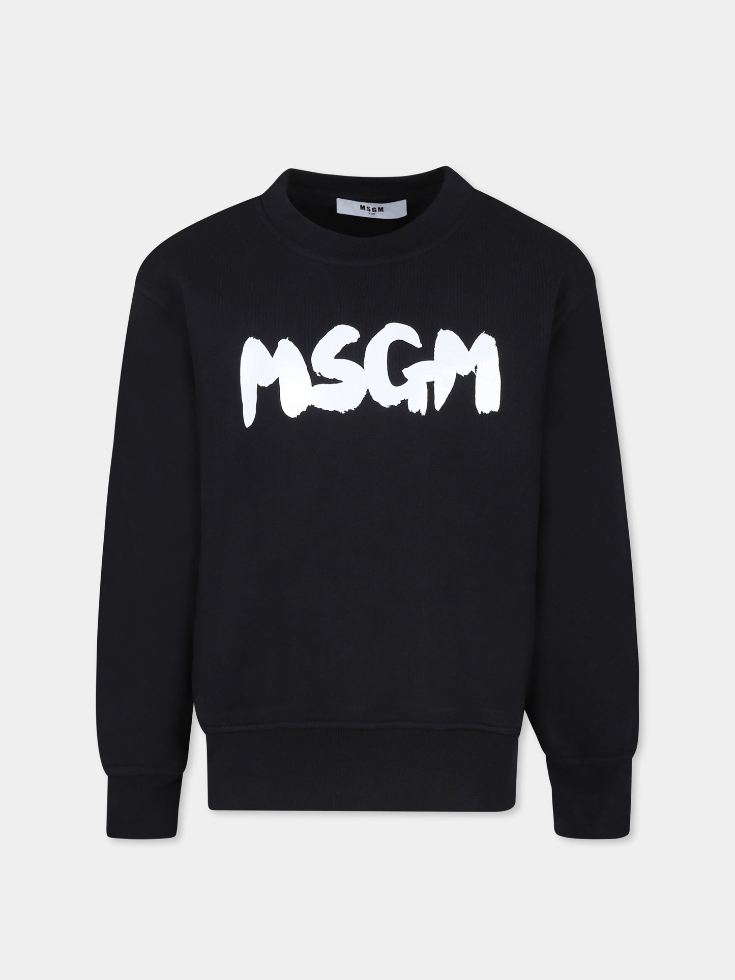 Felpa nera per bambini con logo,Msgm Kids,F4MSJUSW060 110