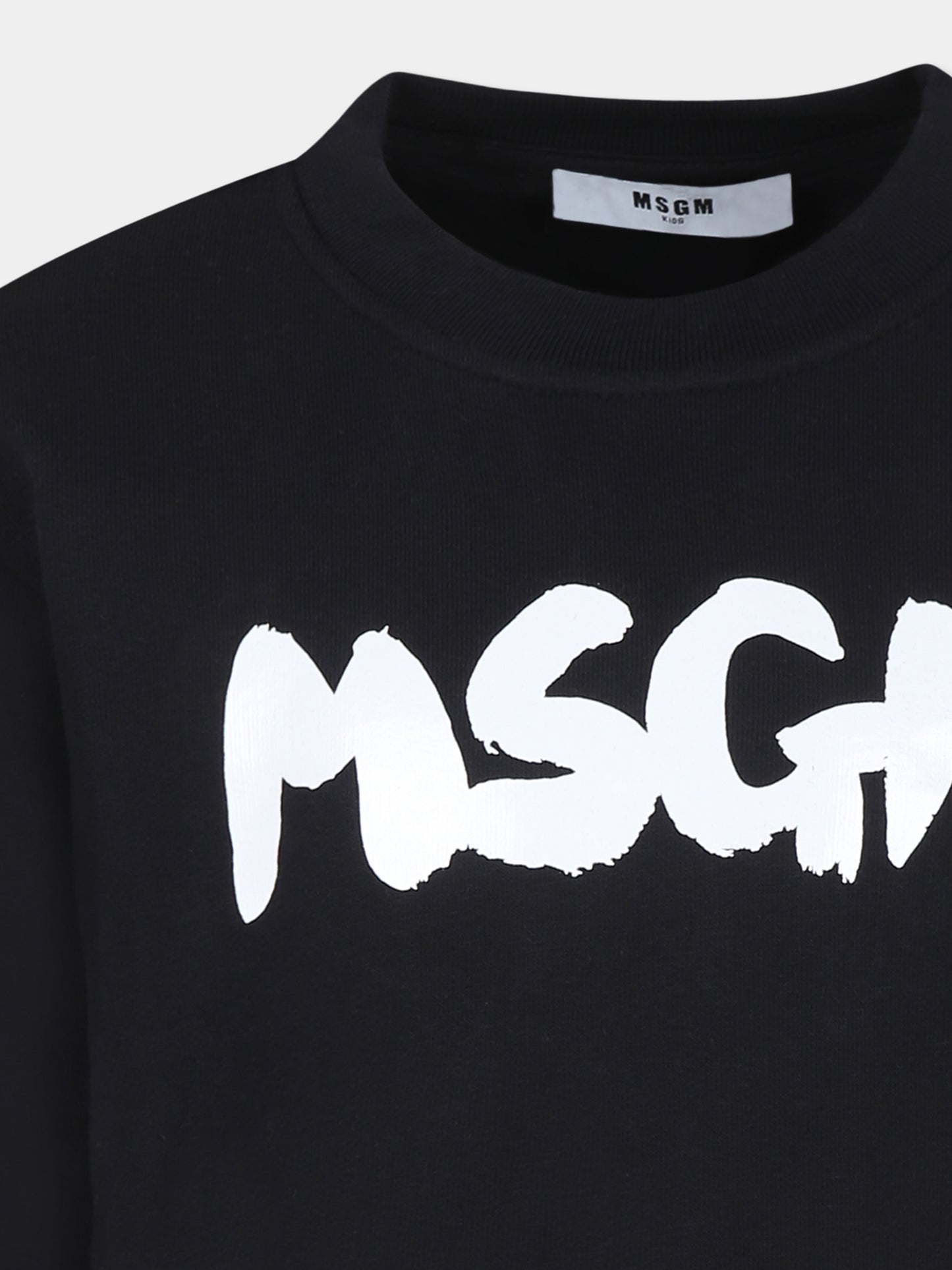 Felpa nera per bambini con logo,Msgm Kids,F4MSJUSW060 110