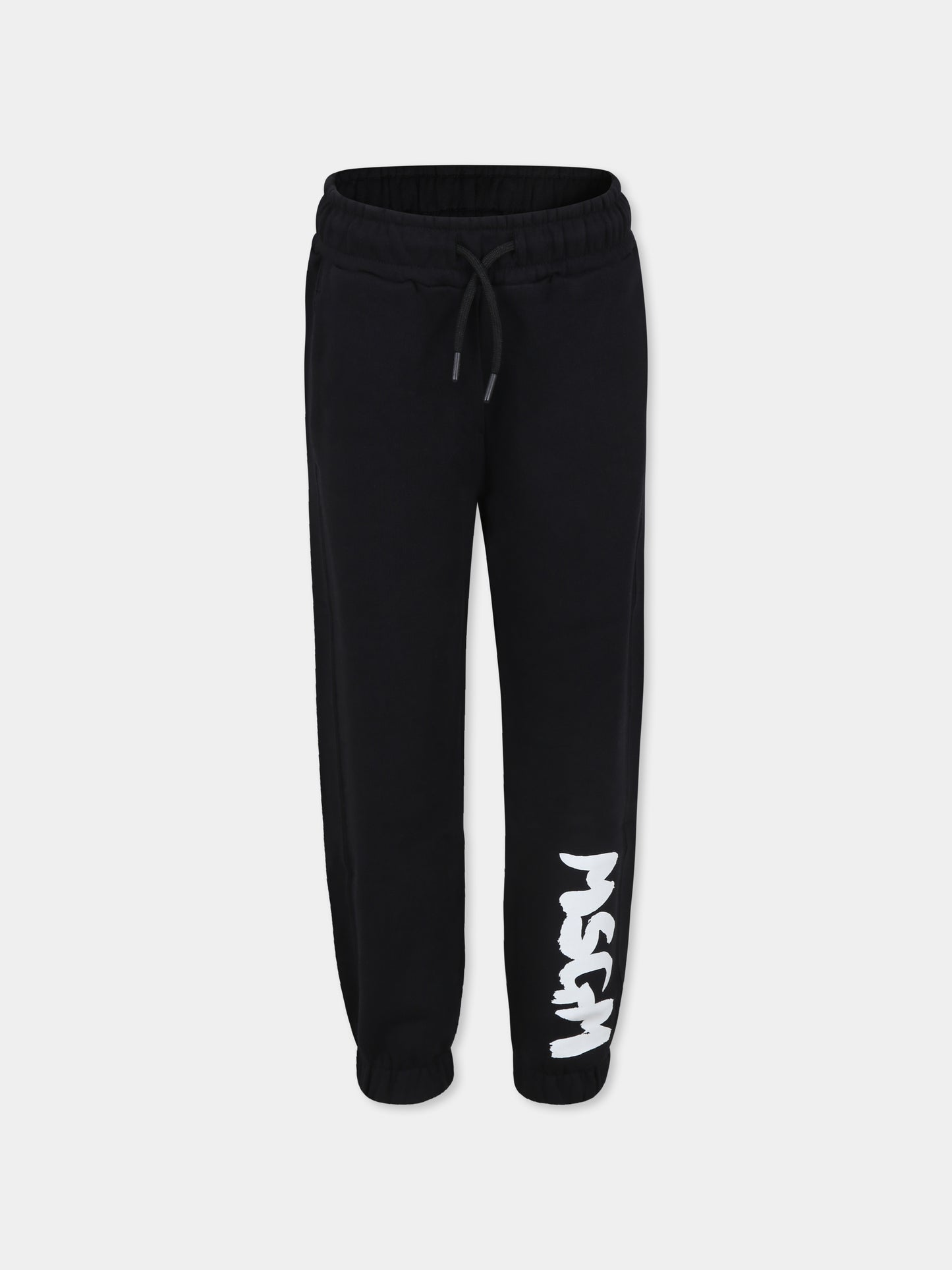 Pantaloni neri per bambini con logo,Msgm Kids,F4MSJUFP063 110