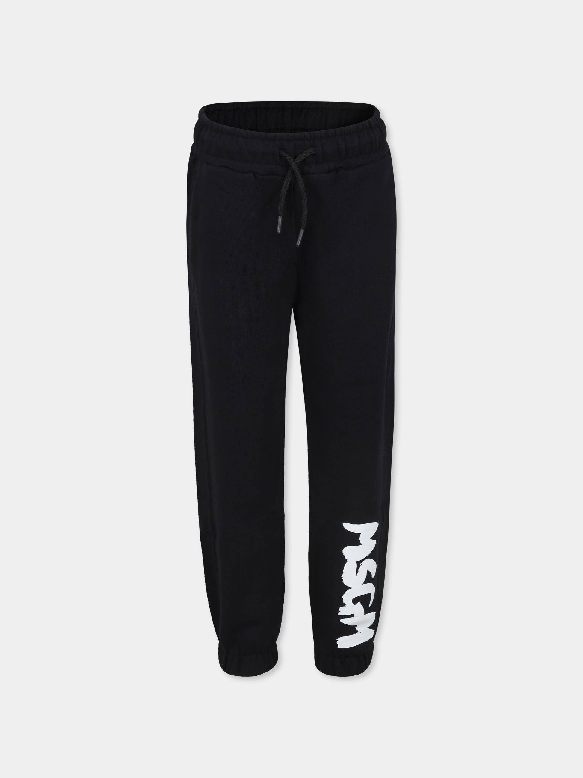 Pantaloni neri per bambini con logo,Msgm Kids,F4MSJUFP063 110