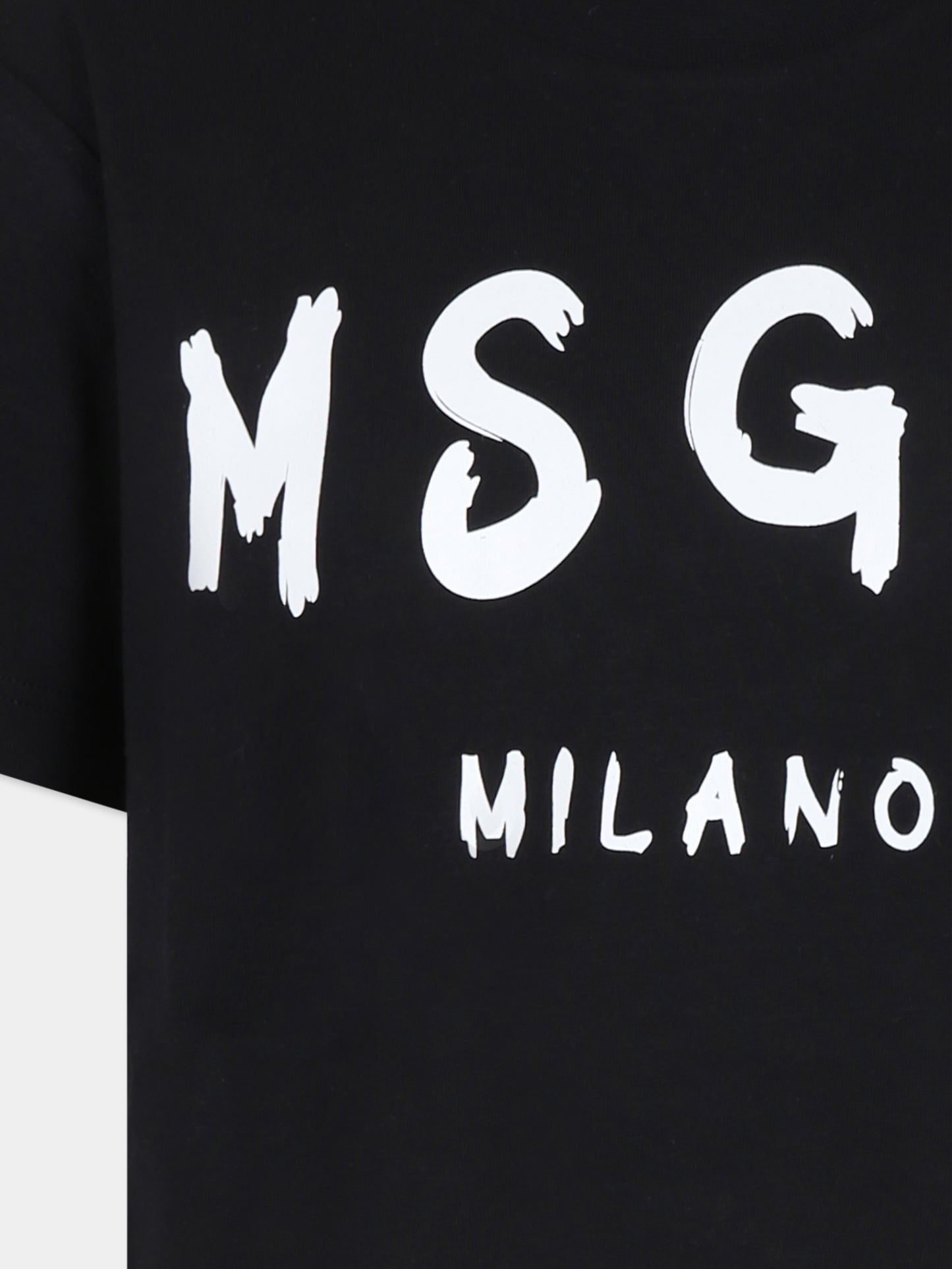 T-shirt nera per bambini con logo,Msgm Kids,F4MSJUTH290 110