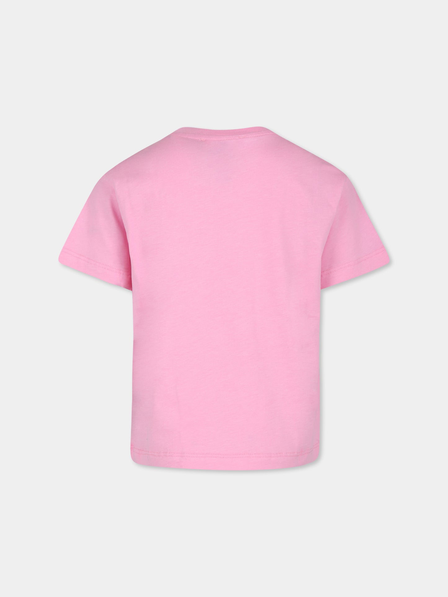 T-shirt rosa per bambina con logo,Msgm Kids,F4MSJUTH290 042