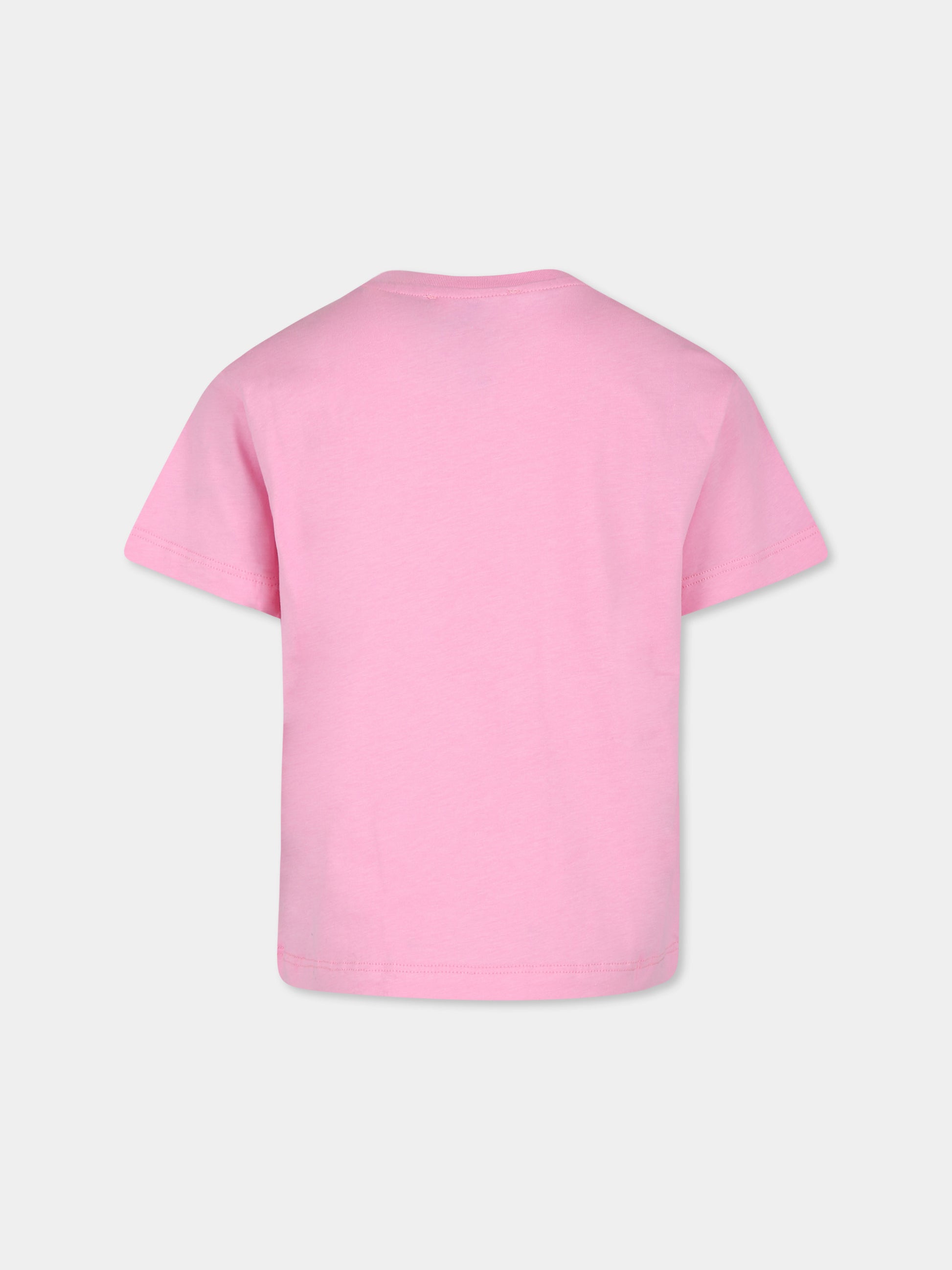 T-shirt rosa per bambina con logo,Msgm Kids,F4MSJUTH290 042