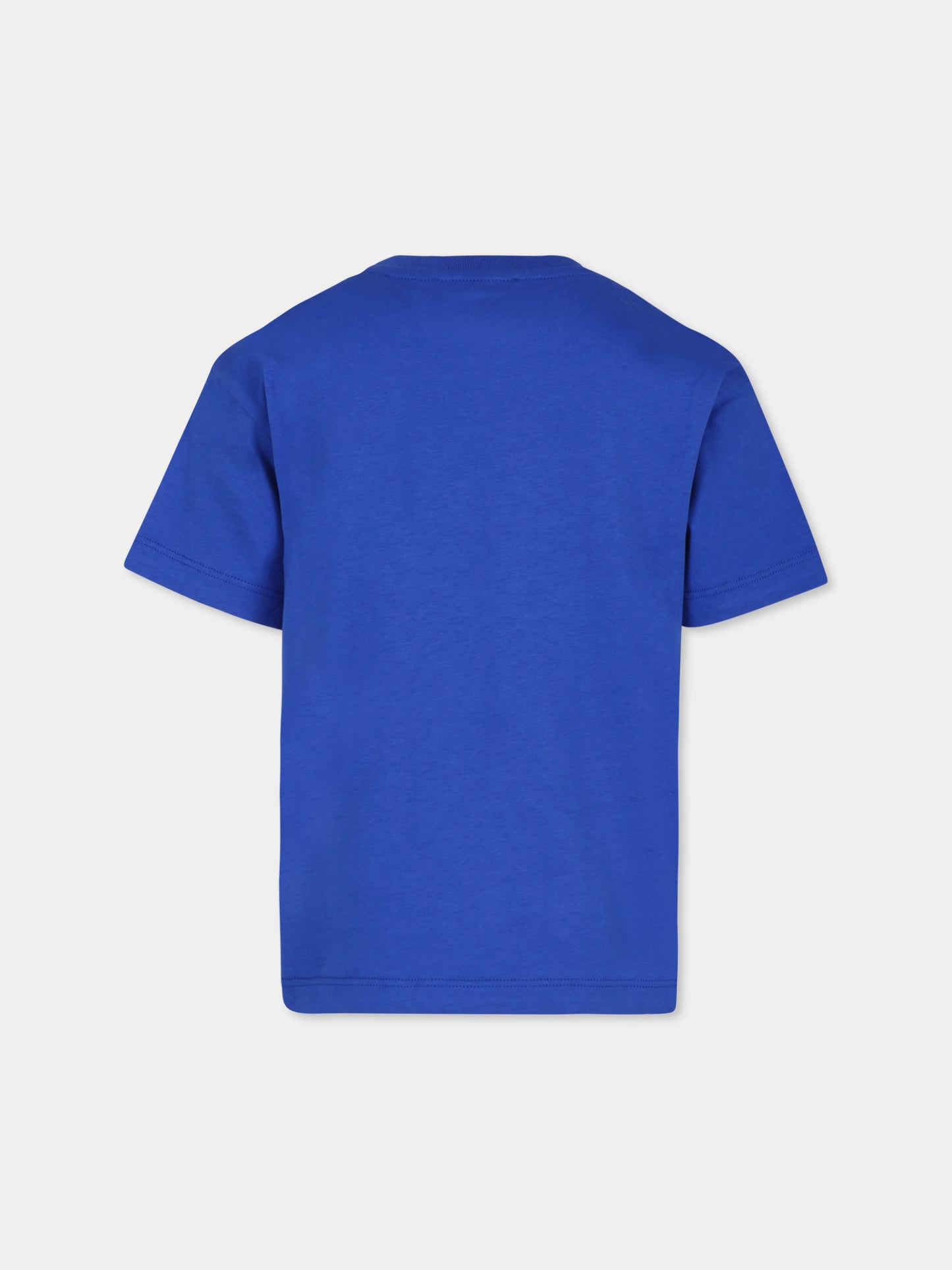 T-shirt blu per bambini con logo,Msgm Kids,F4MSJUTH290 130