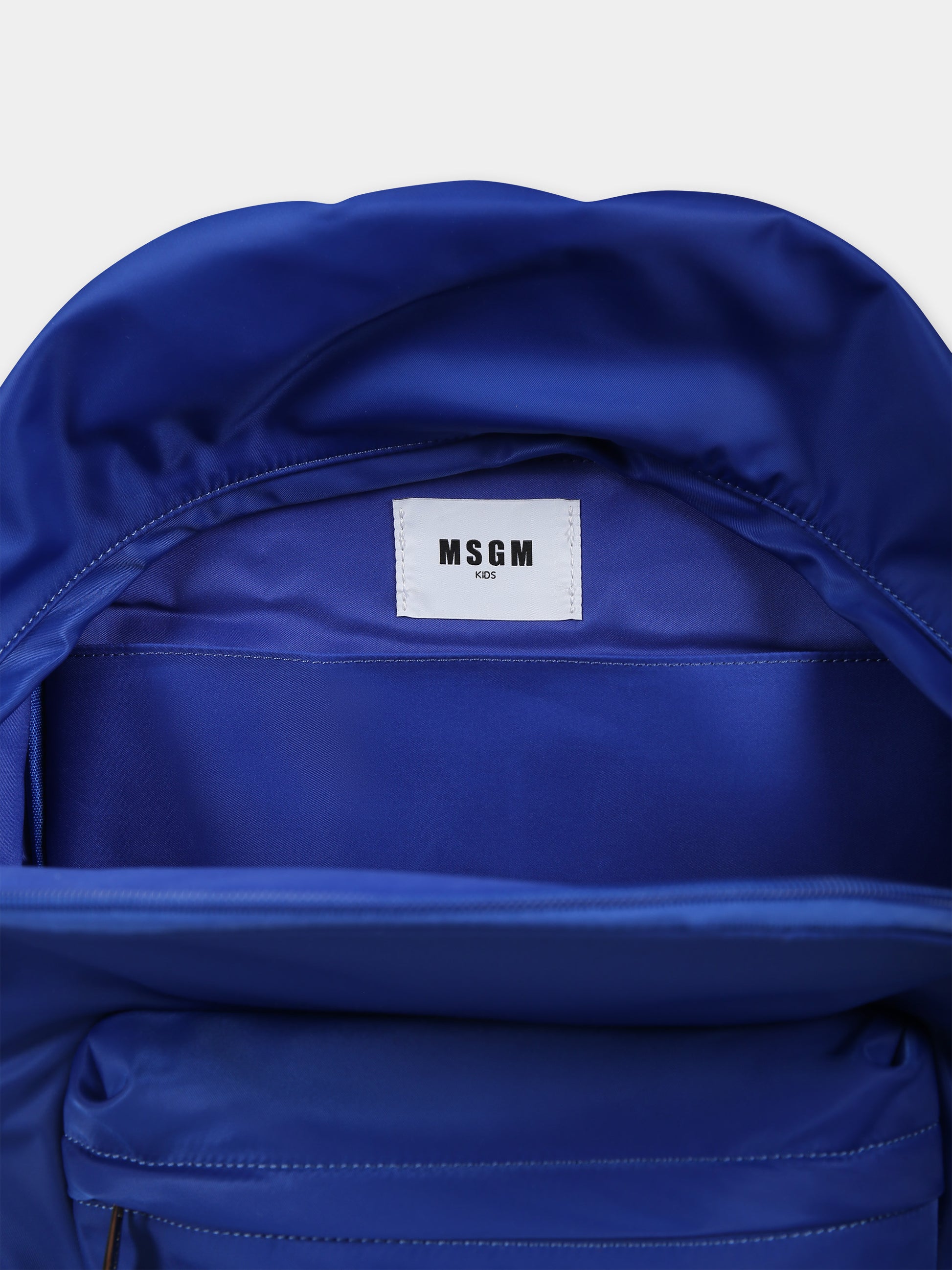 Zaino blu per bambini con logo,Msgm Kids,F4MSJUBP153 130