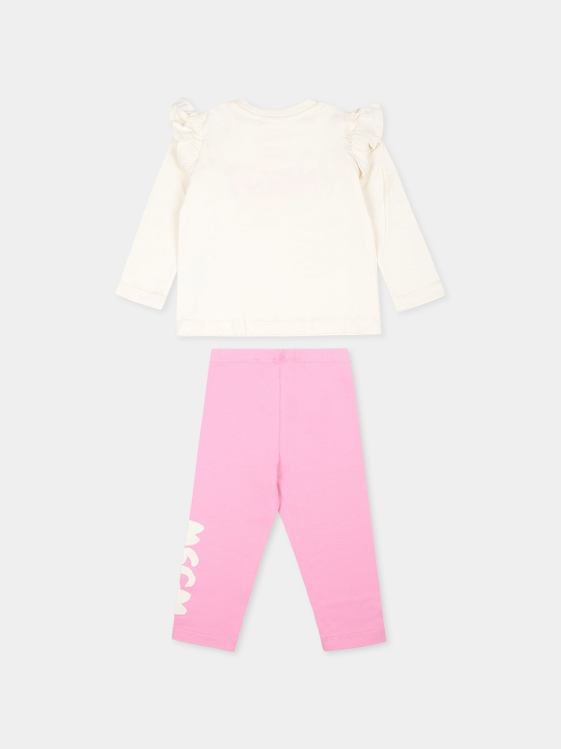 Completo avorio per neonata con logo,Msgm Kids,F4MSNGTL284 013/11