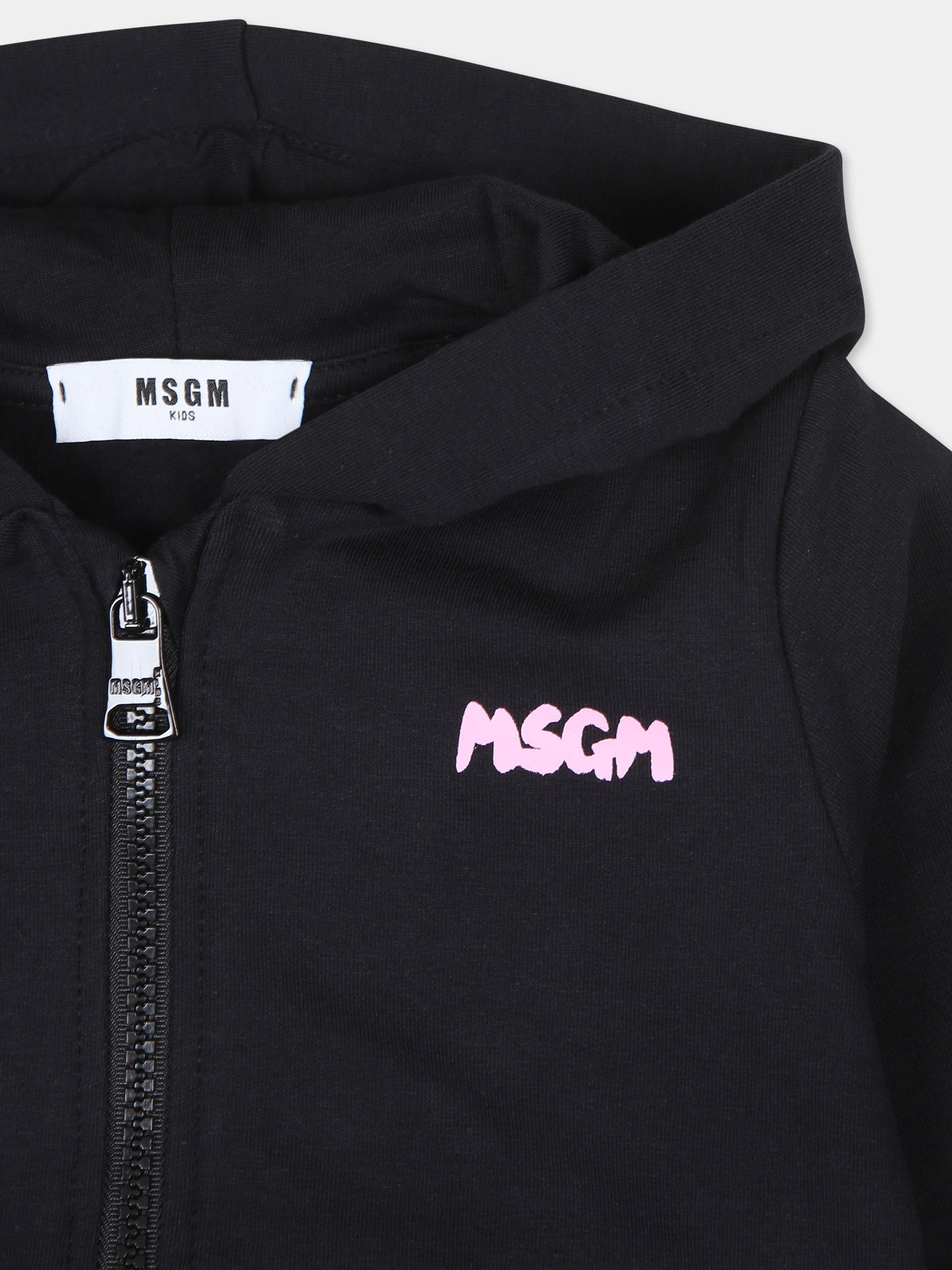 Completo nero per neonata con logo,Msgm Kids,F4MSUNSF049 110/08