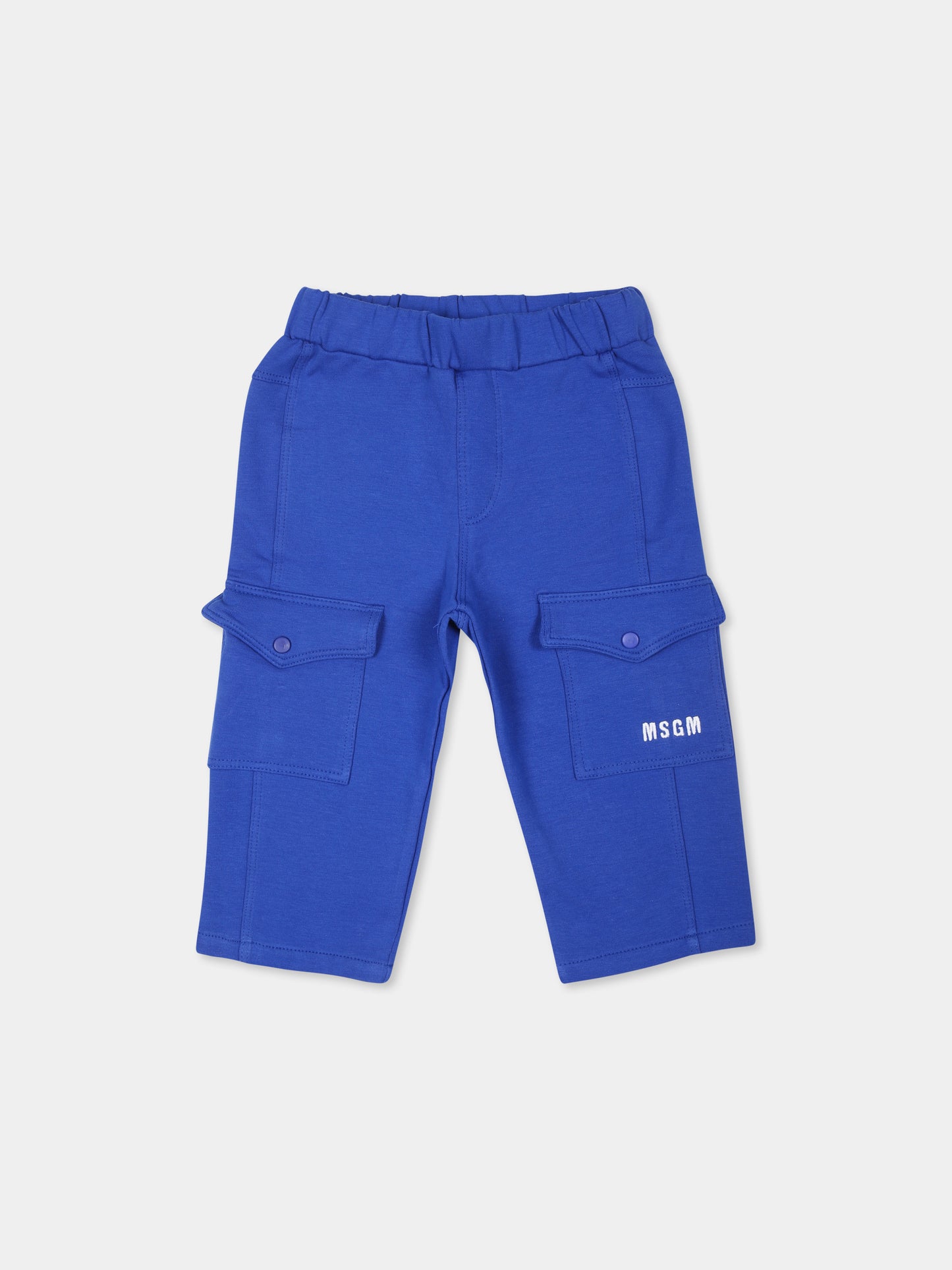 Pantaloni cargo blu royal per neonato,Msgm Kids,F4MSNBFP265 130