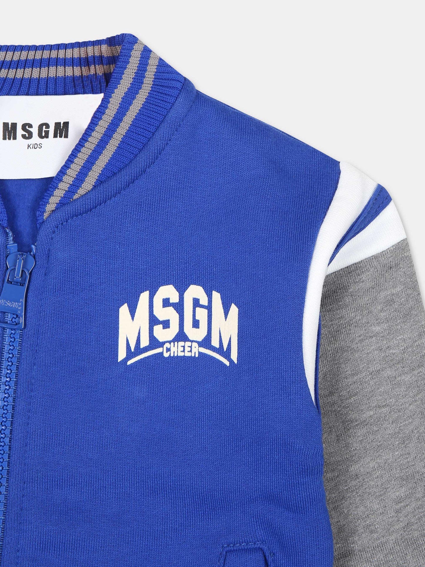 Bomber blu royal con logo per neonato,Msgm Kids,F4MSNBBO269 130