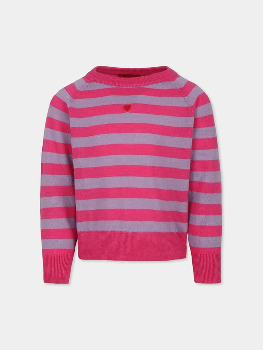 Maglione fucsia per bambina con cuore,Max&co,MX0003 MX005 MAXK1F MXC04