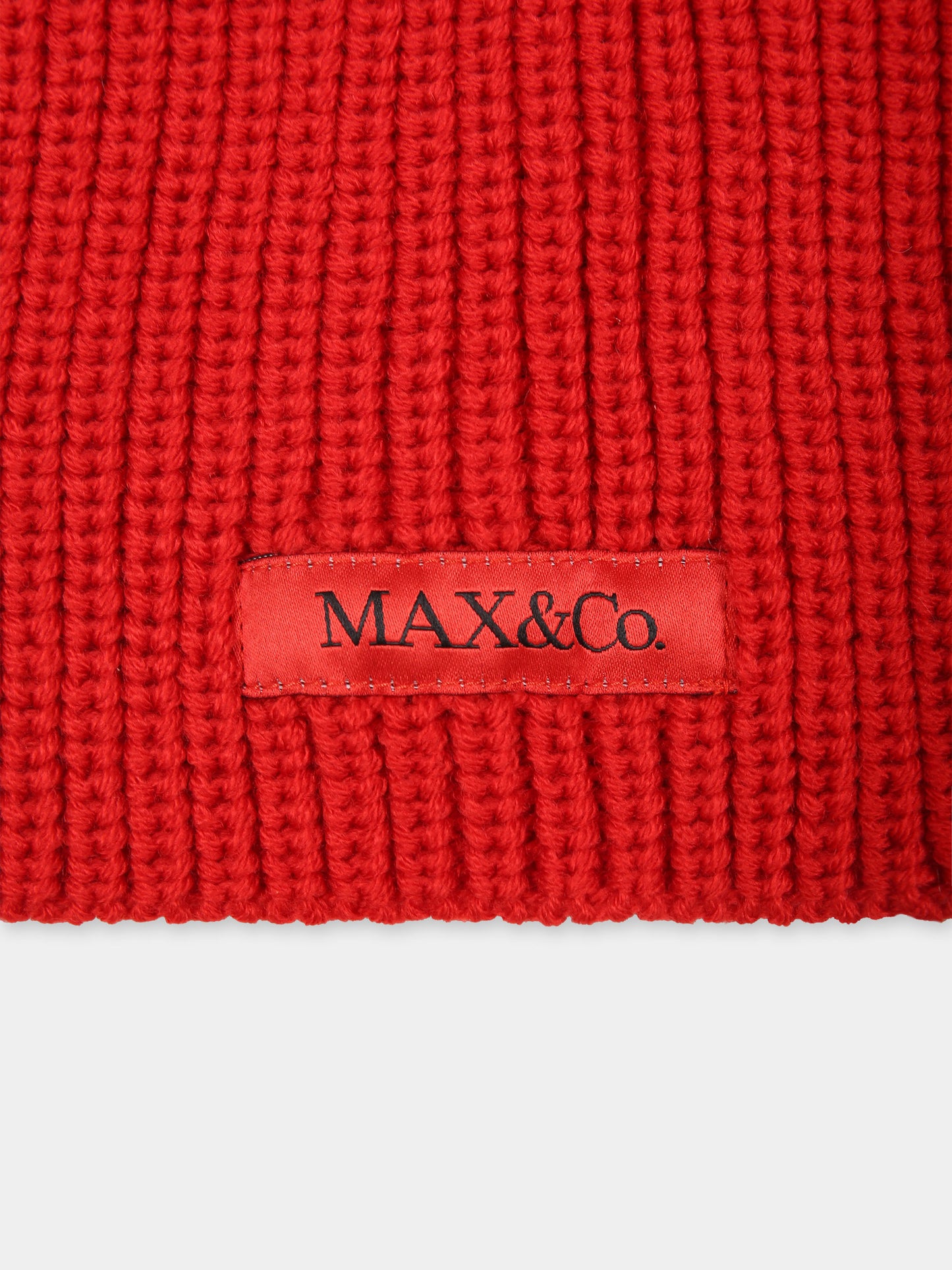 Sciarpa rossa per bambina con logo,Max&co,MX0097 MX048 MAXR1F MX400