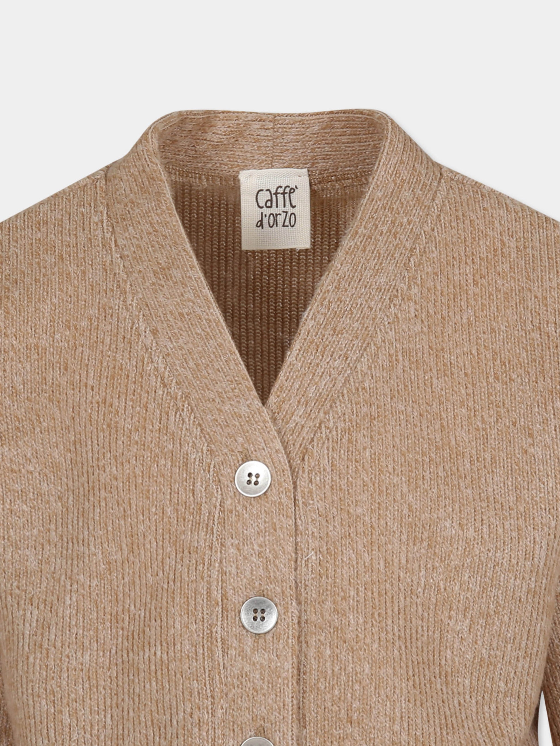 Cardigan marrone Rossella per bambina,Caffe' D'orzo,ZV9A70 Q0066 878