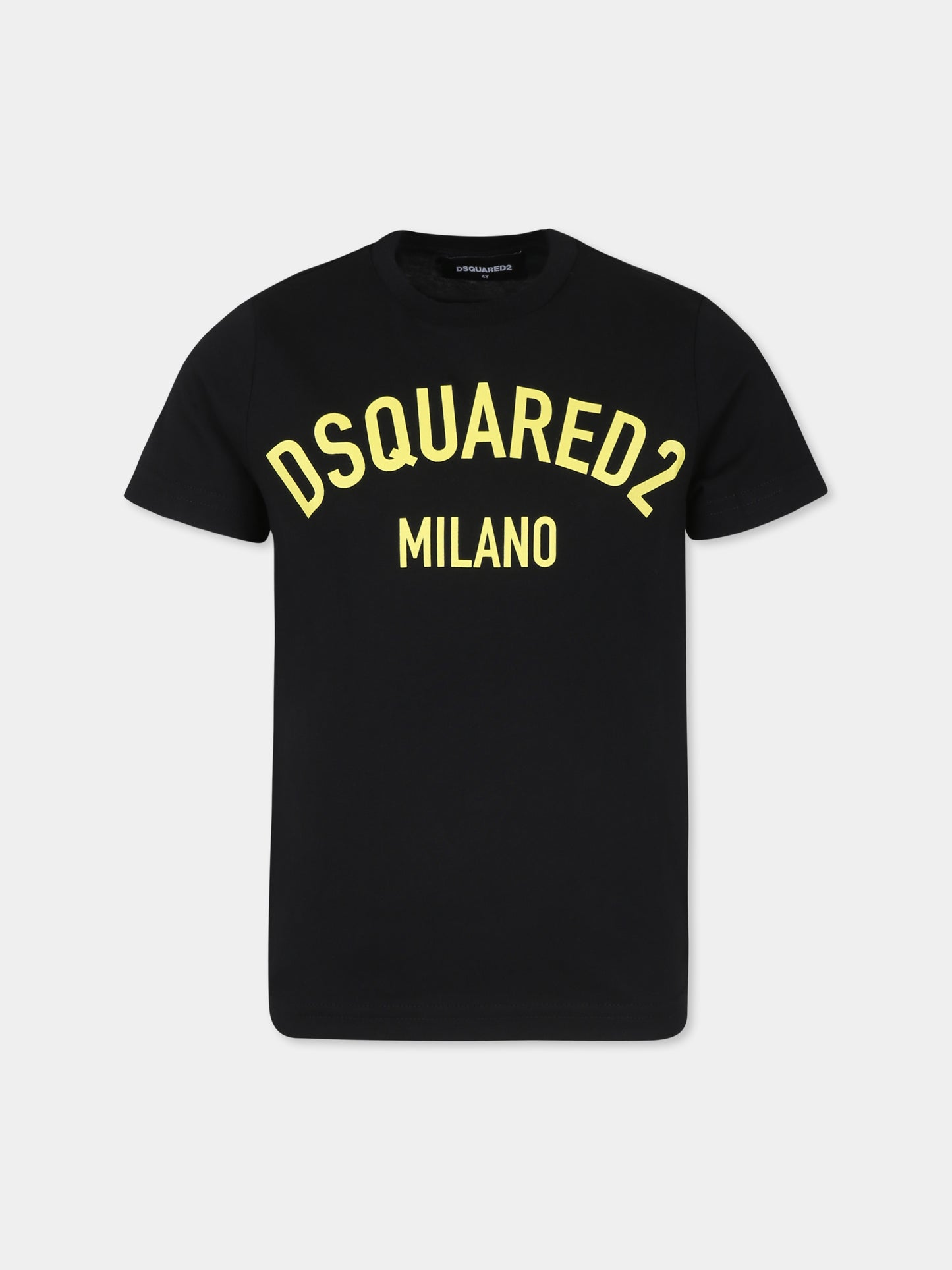 T-shirt nera per bambino con logo,Dsquared2,DQ1983 D00MV D2T992U DQ90K