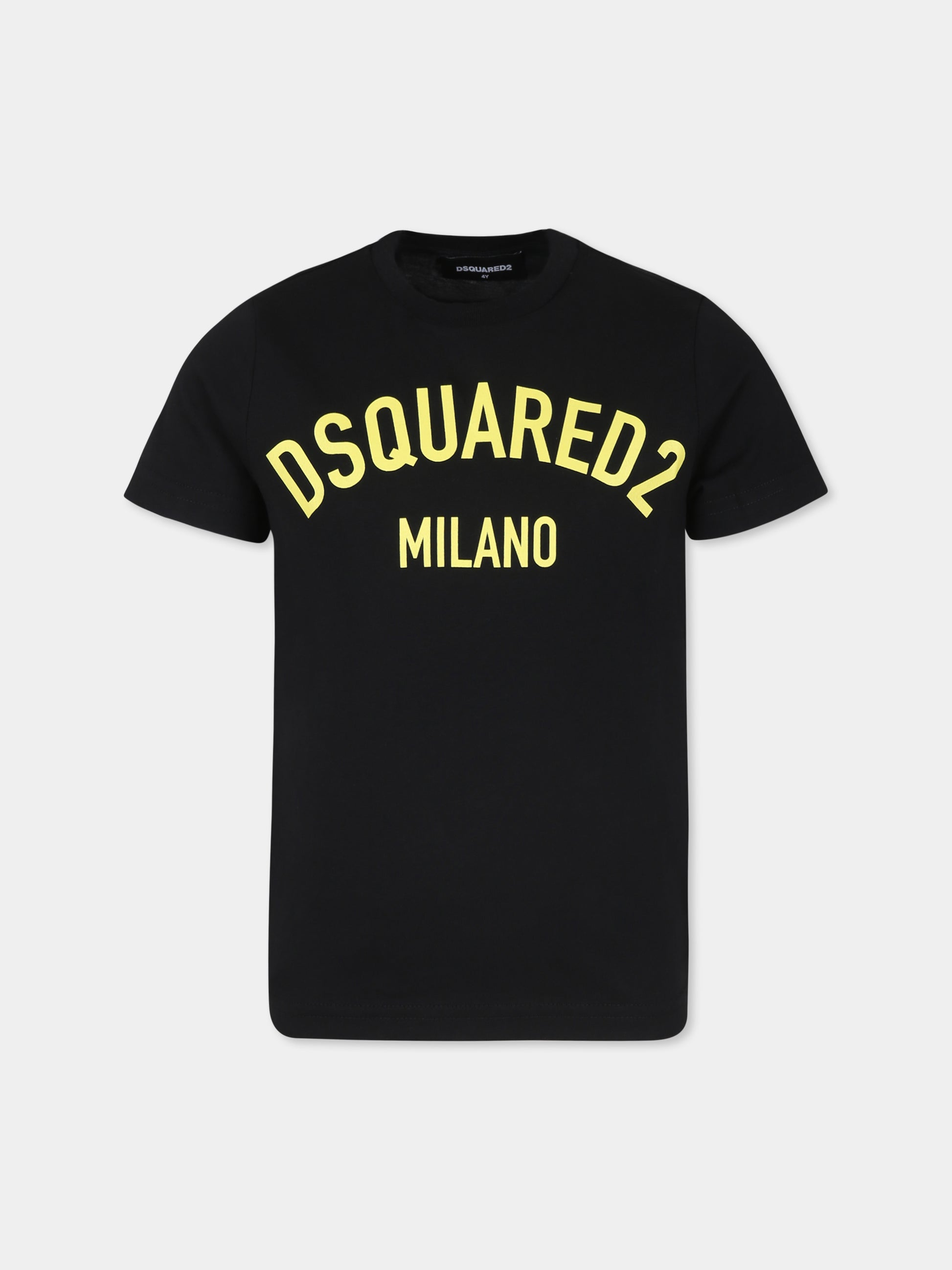 T-shirt nera per bambino con logo,Dsquared2,DQ1983 D00MV D2T992U DQ90K