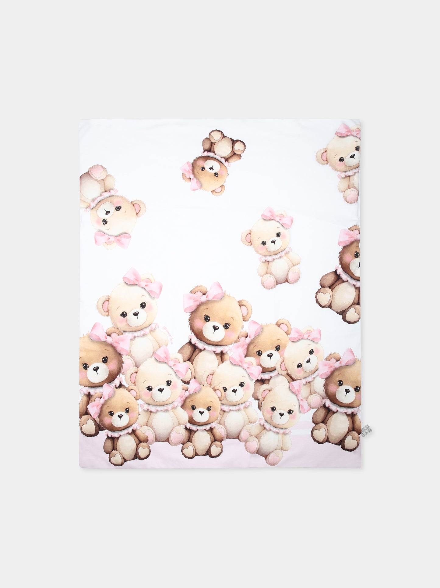 Coperta bianca per neonata con orsi,Monnalisa,35D009 4018 0191