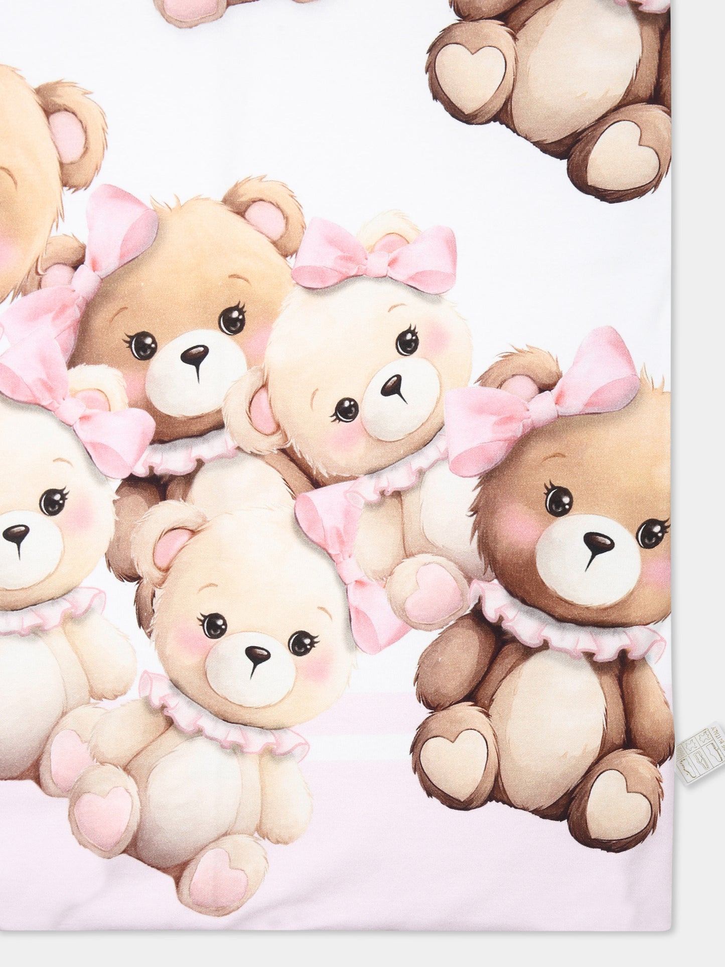 Coperta bianca per neonata con orsi,Monnalisa,35D009 4018 0191