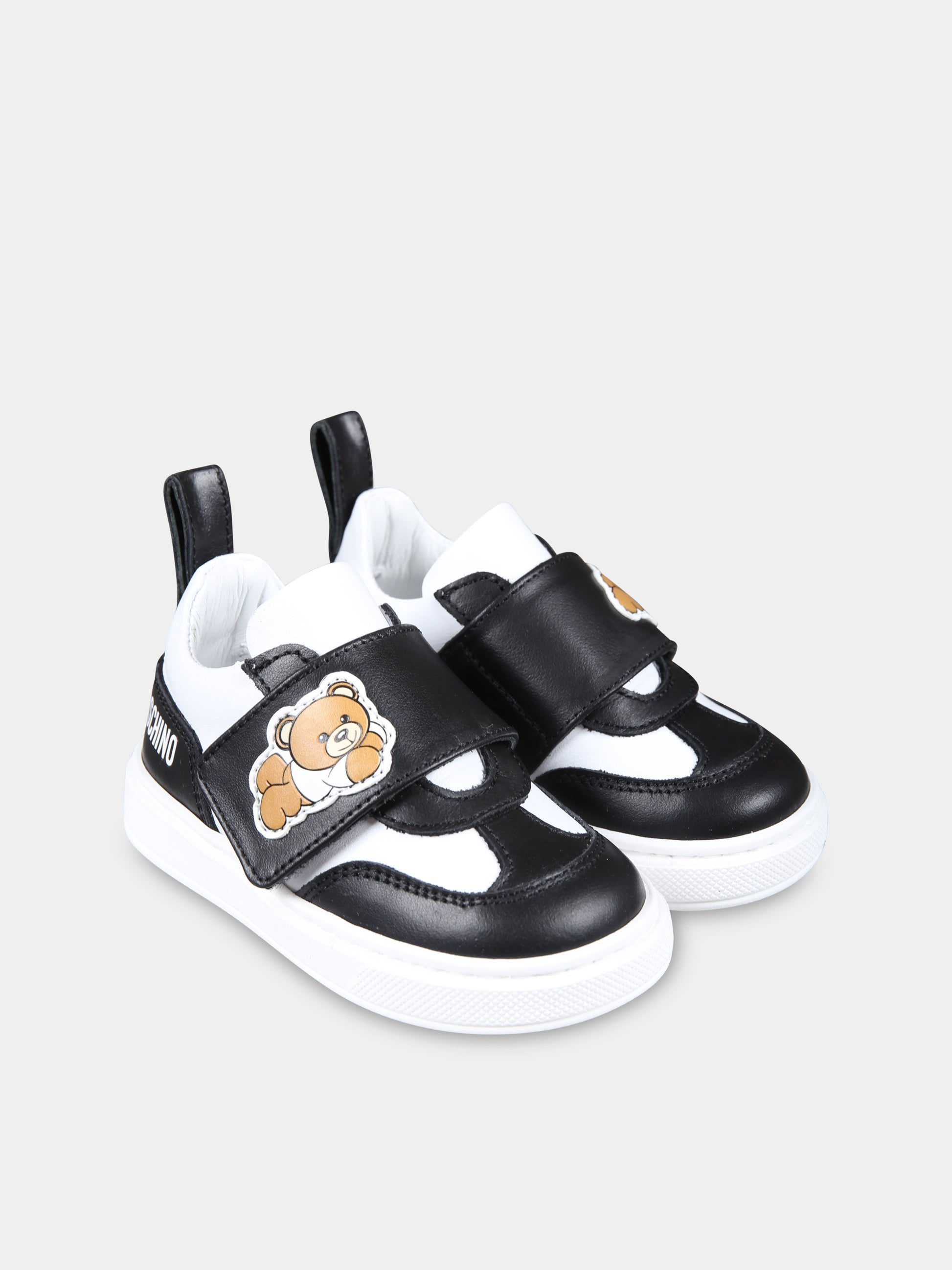 Sneakers bianche per bambini con Teddy Bear,Moschino Kids,78606 1