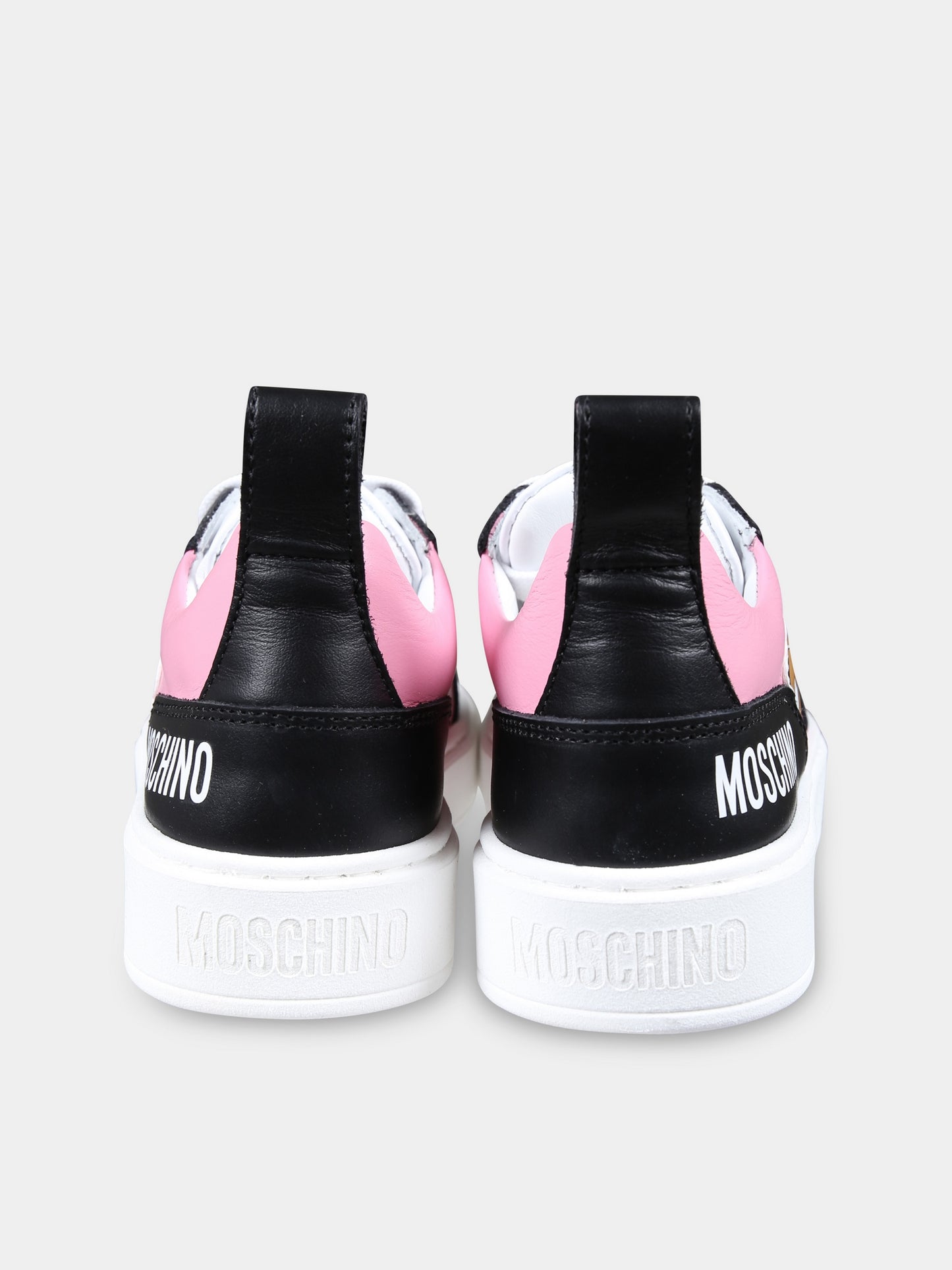 Sneakers rosa per bambina con Teddy Bear,Moschino Kids,78703 5