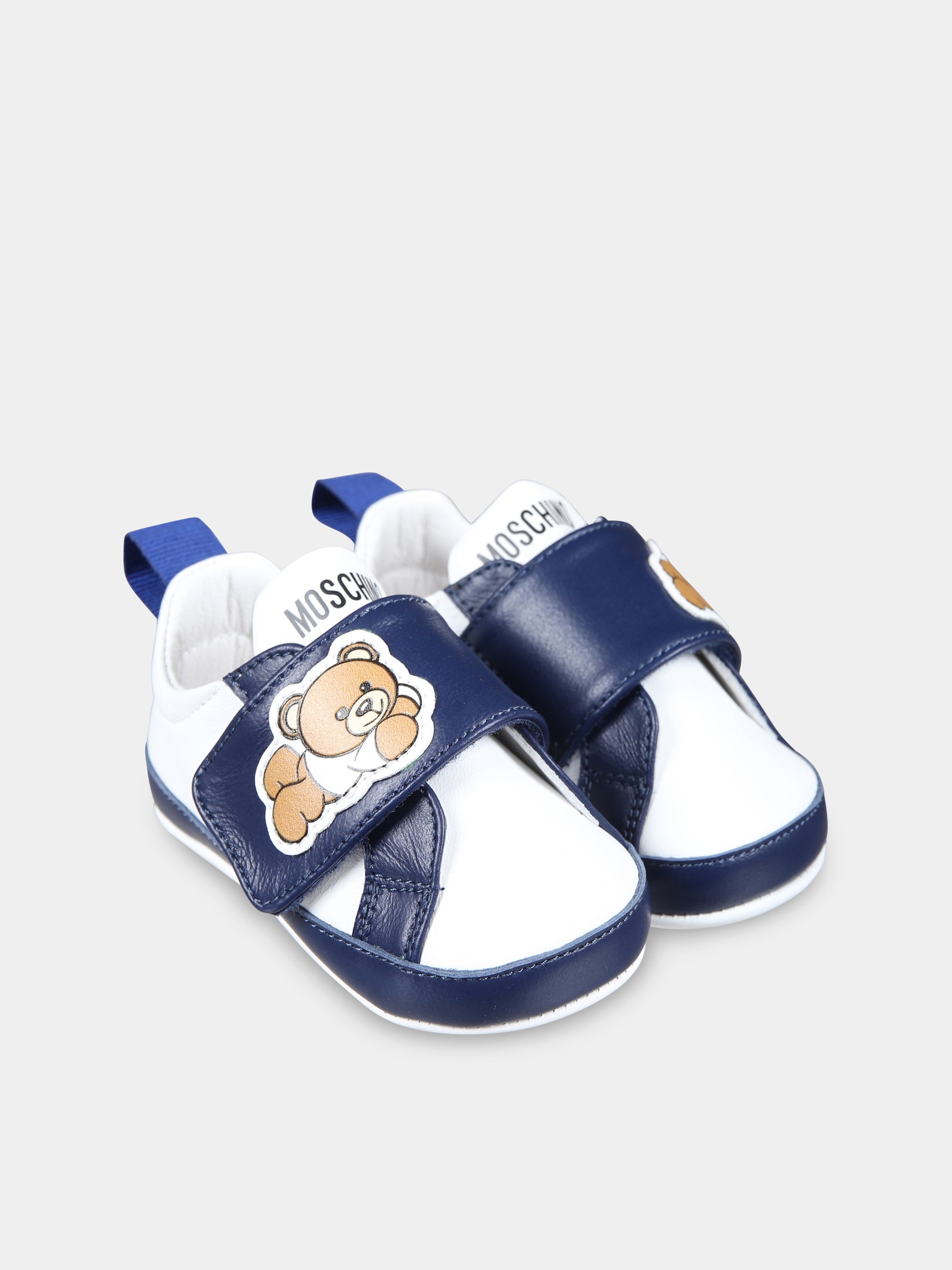 Sneakers blu per neonato con Teddy Bear,Moschino Kids,78564 2