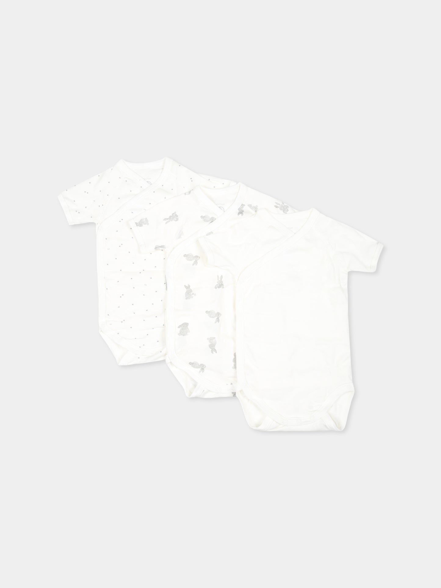 Set bianco per neonati con conigli e stelle,Petit Bateau,A0AV0 VARIANTE 1 00