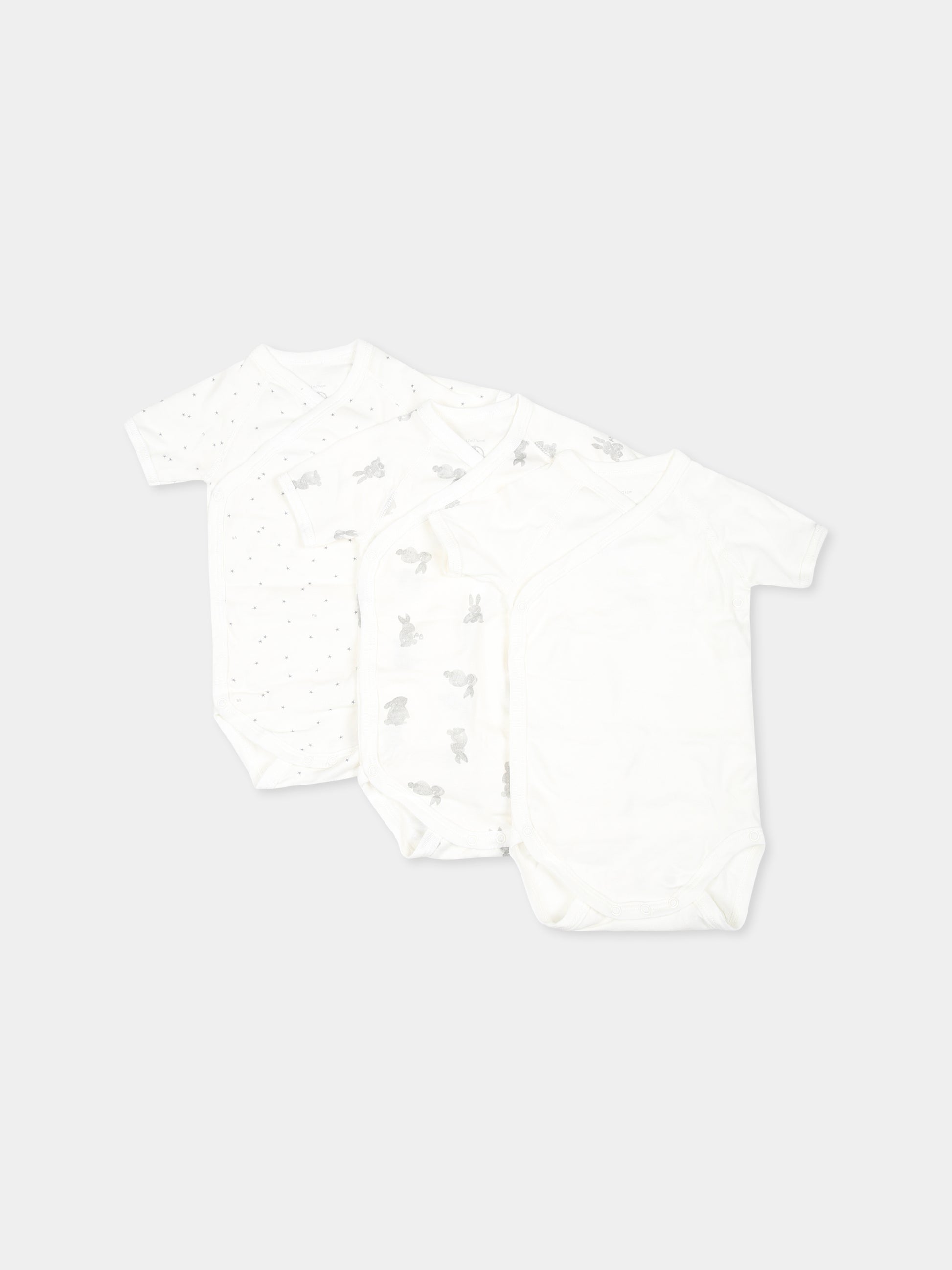 Set bianco per neonati con conigli e stelle,Petit Bateau,A0AV0 VARIANTE 1 00